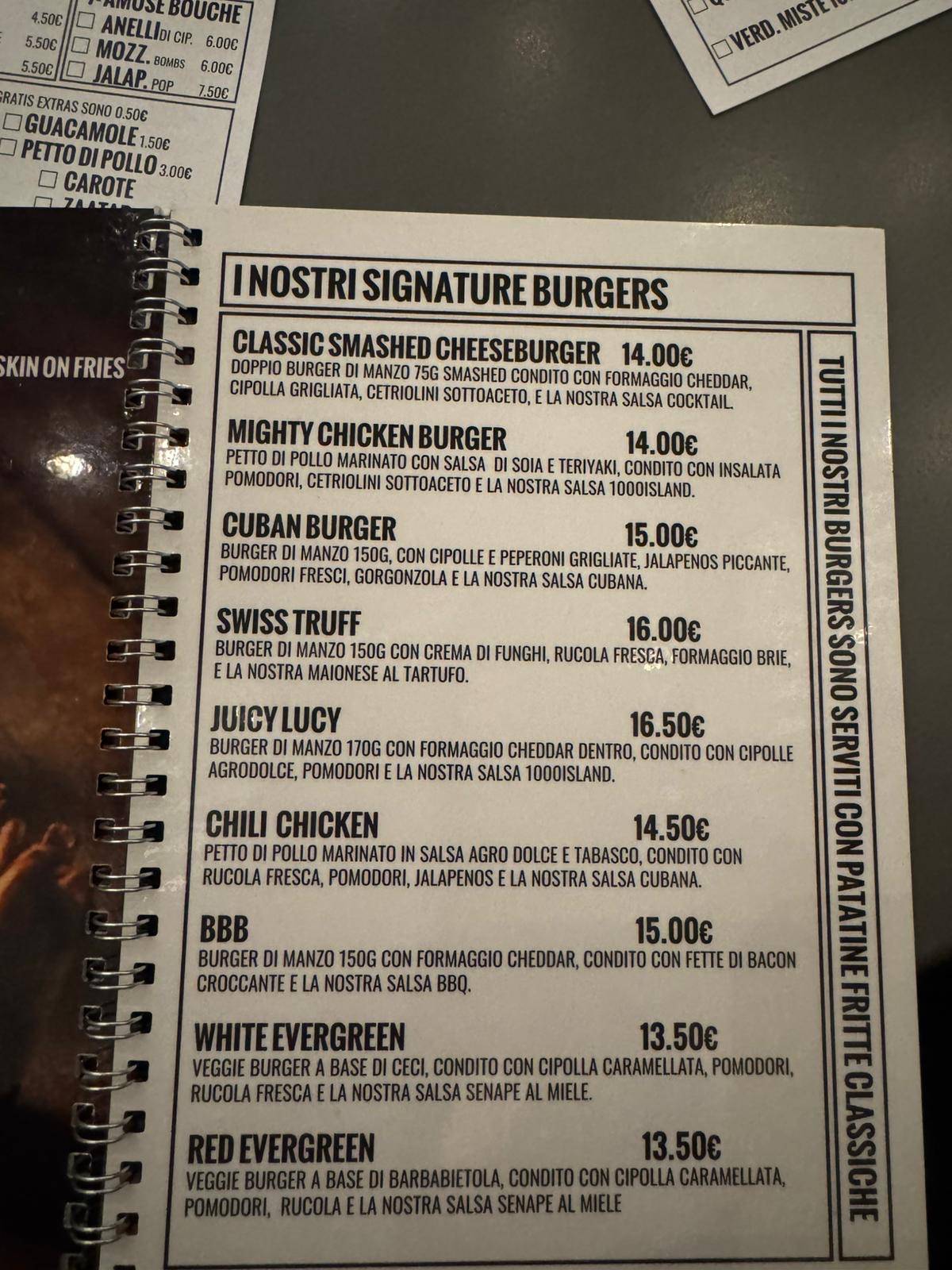 Menu di Reburger 