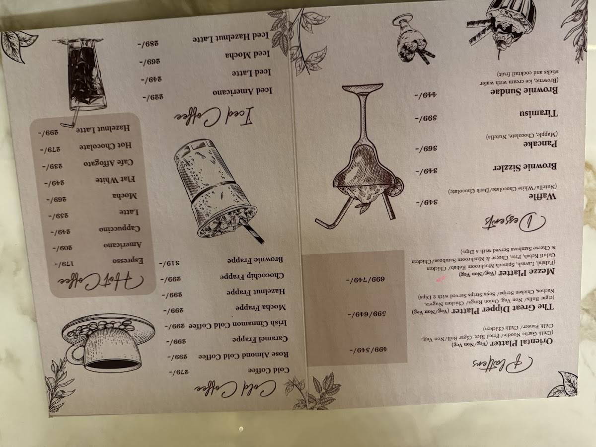 Refections Cafe, Chandigarh menu