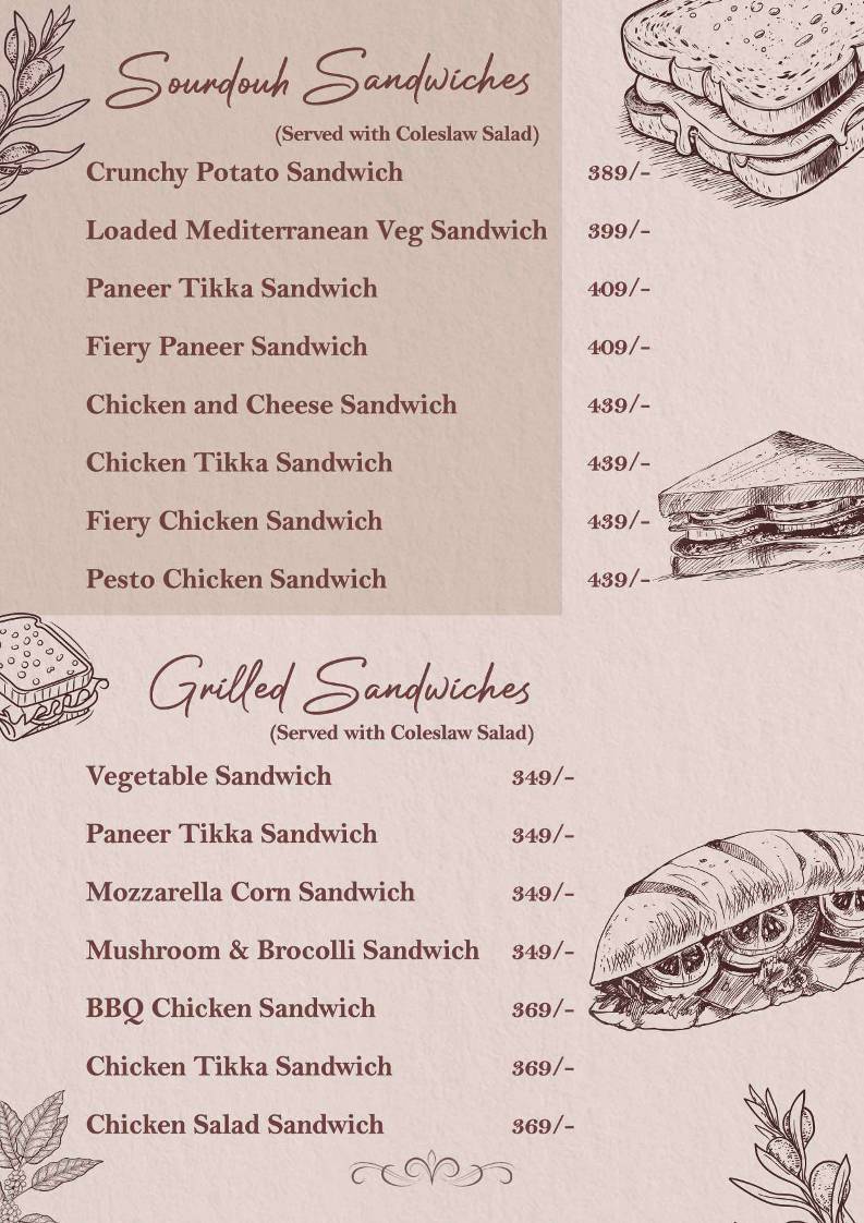 Refections Cafe, Chandigarh menu