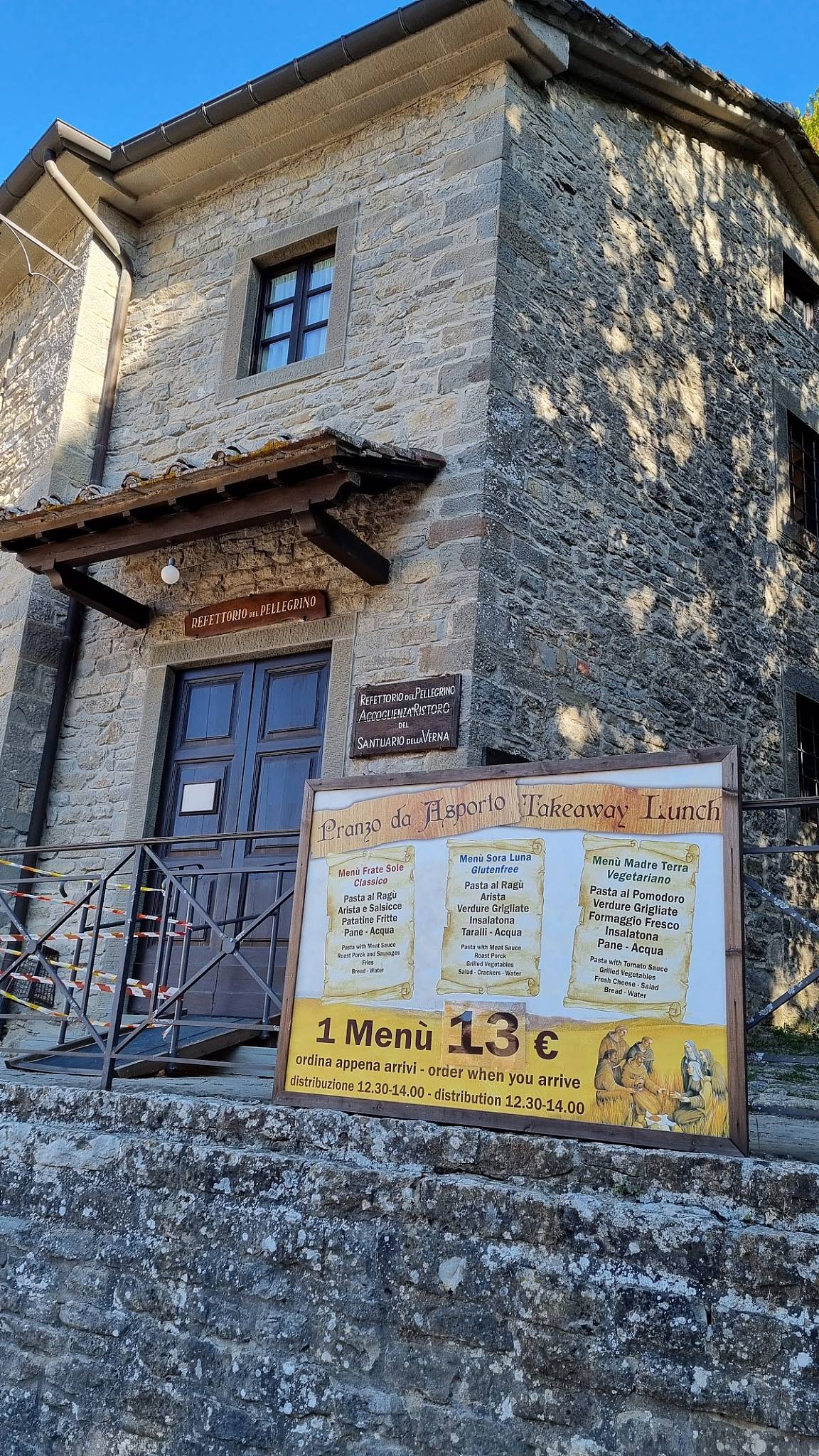 Menu di Refettorio del pellegrino 