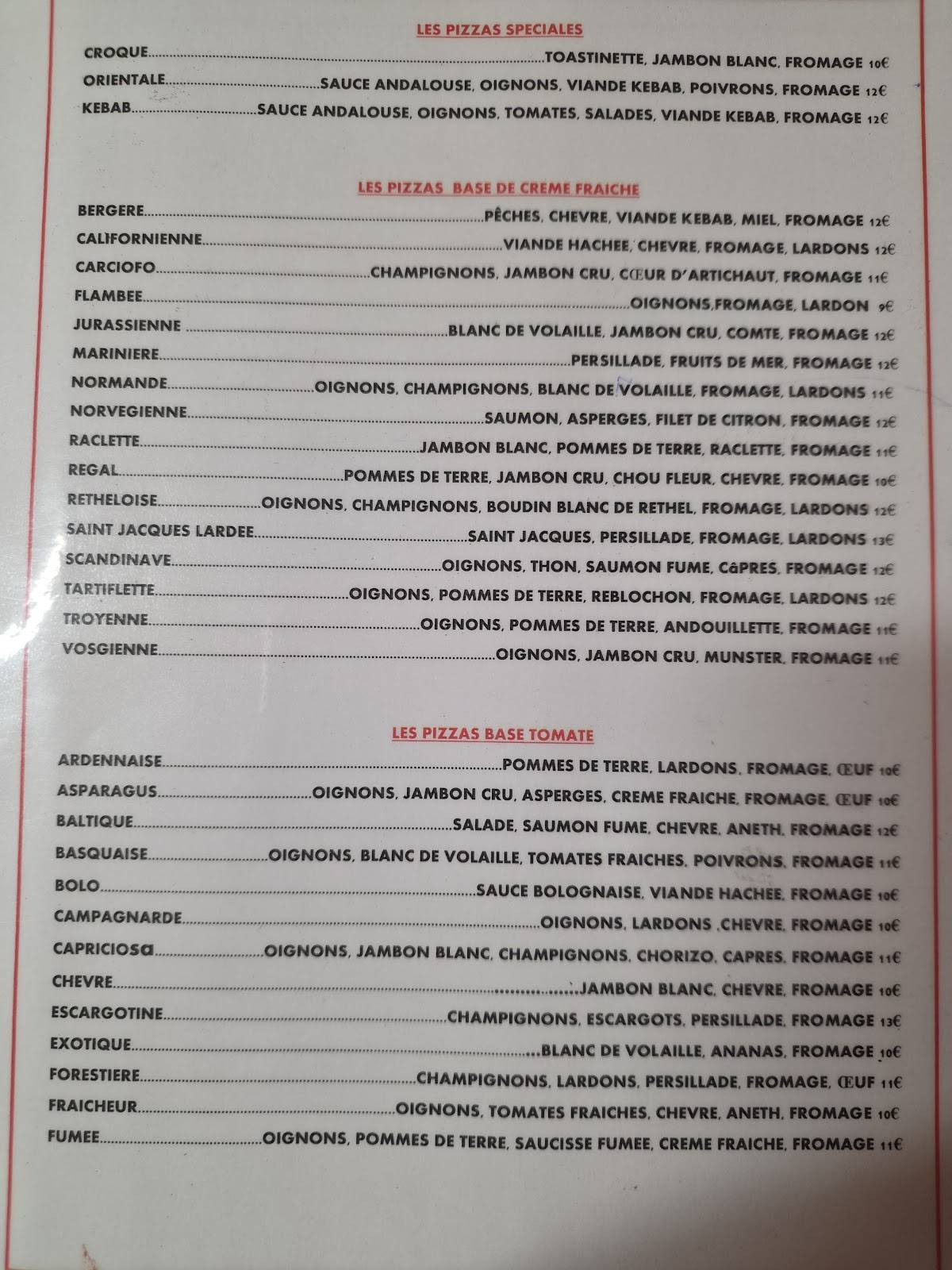 Menu de regal & vous