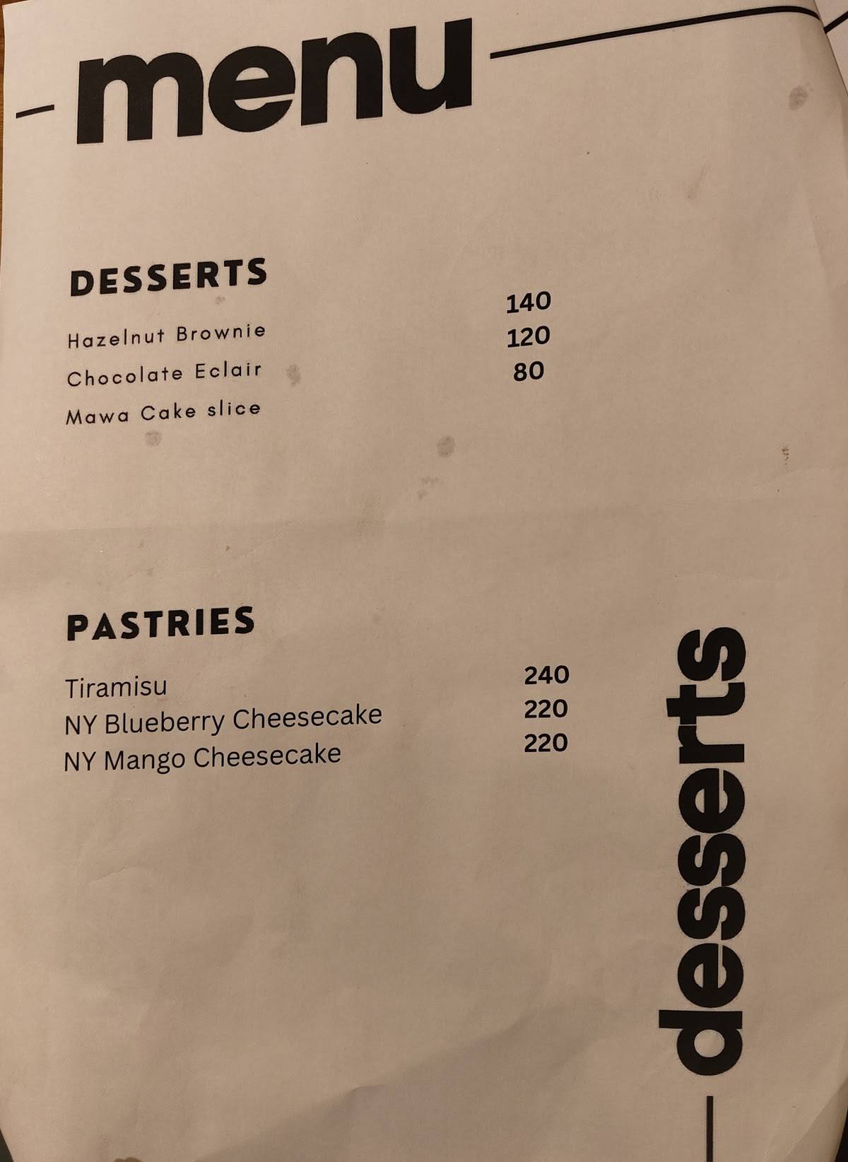 Relish Patisserie menu