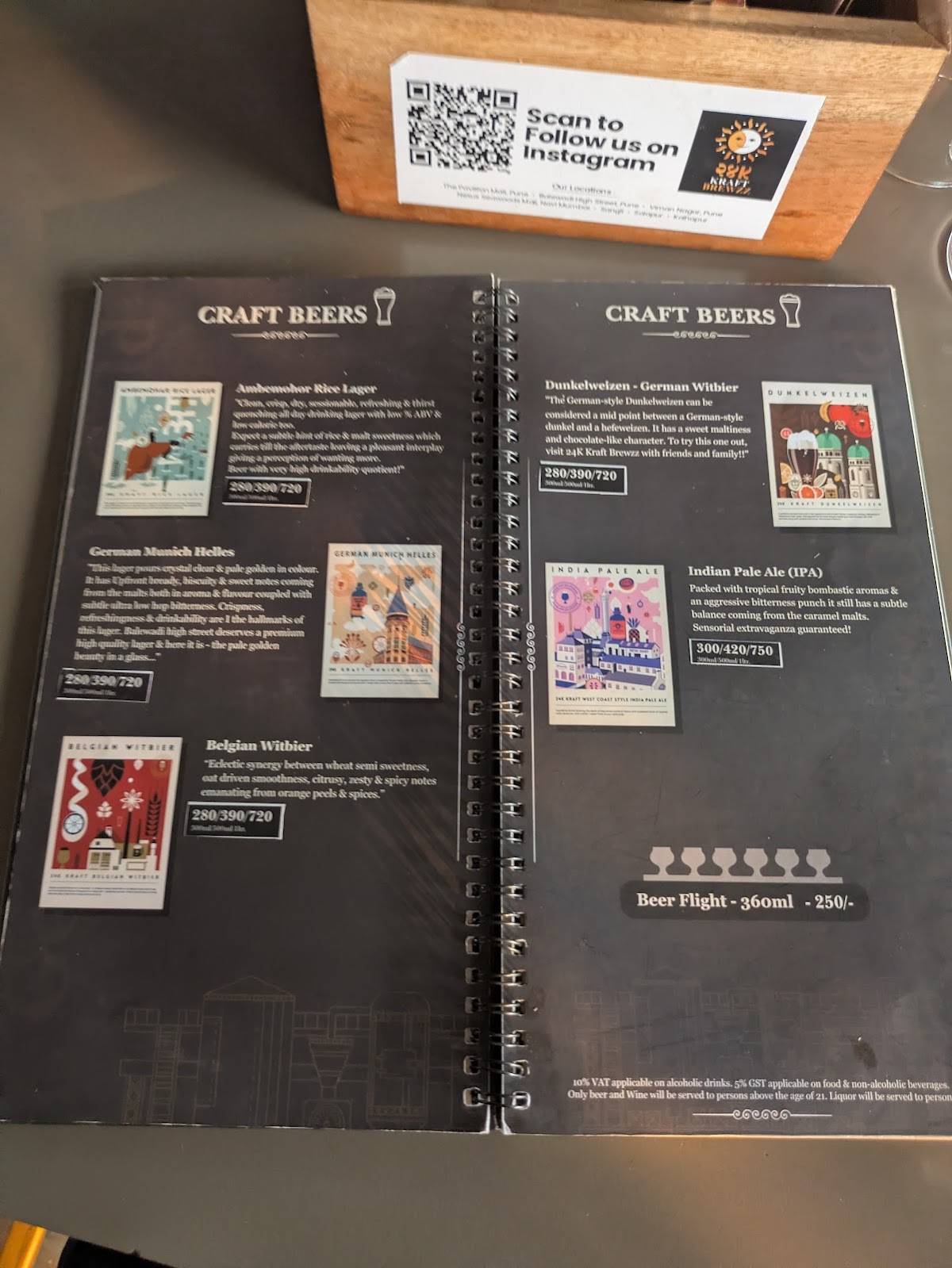 24K Kraft Brewzz menu