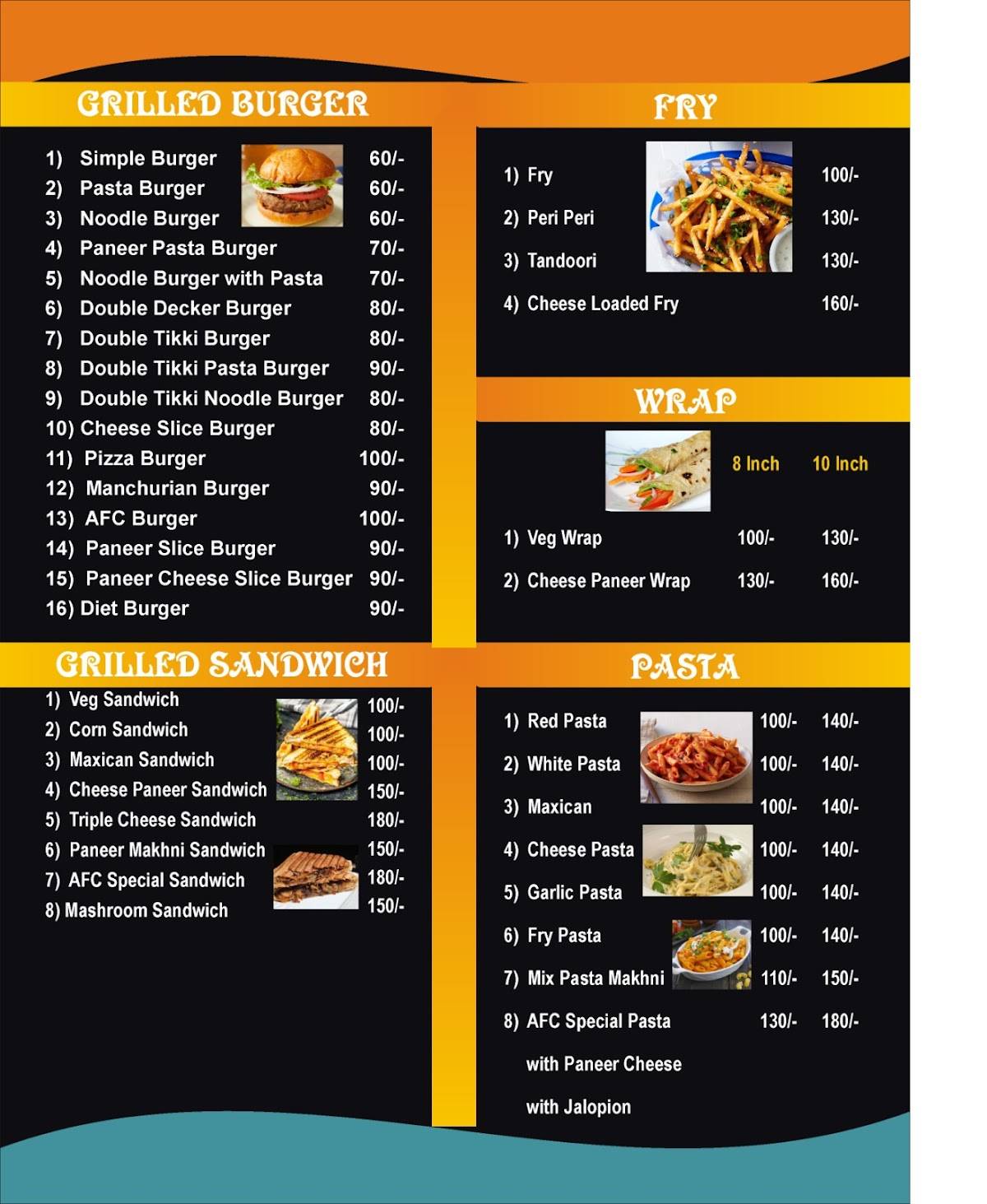 AFC Food Point menu