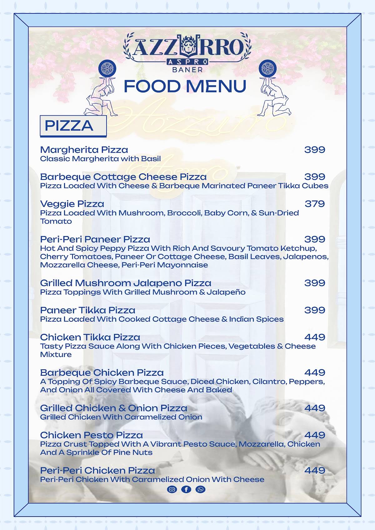 AZZURRO ASPRO - BEST BAR IN BANER menu