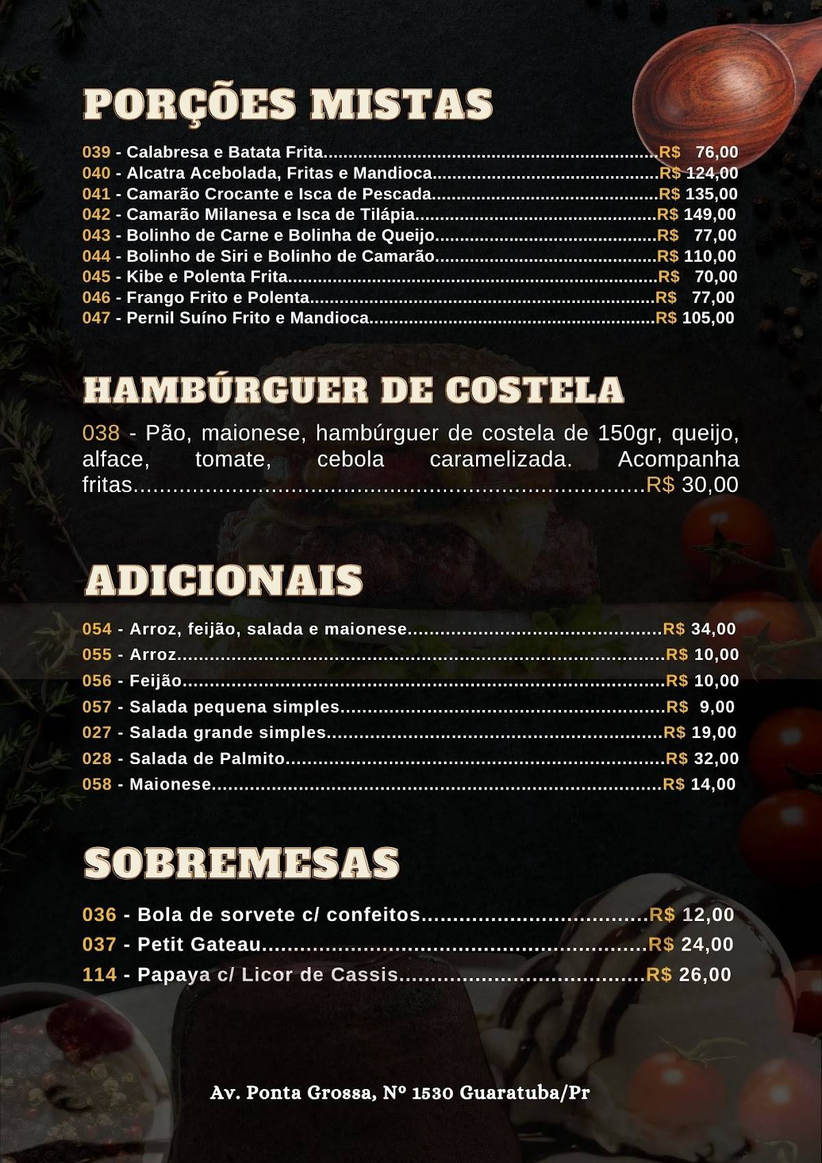 Al Maré Restaurante e Choperia cardápio