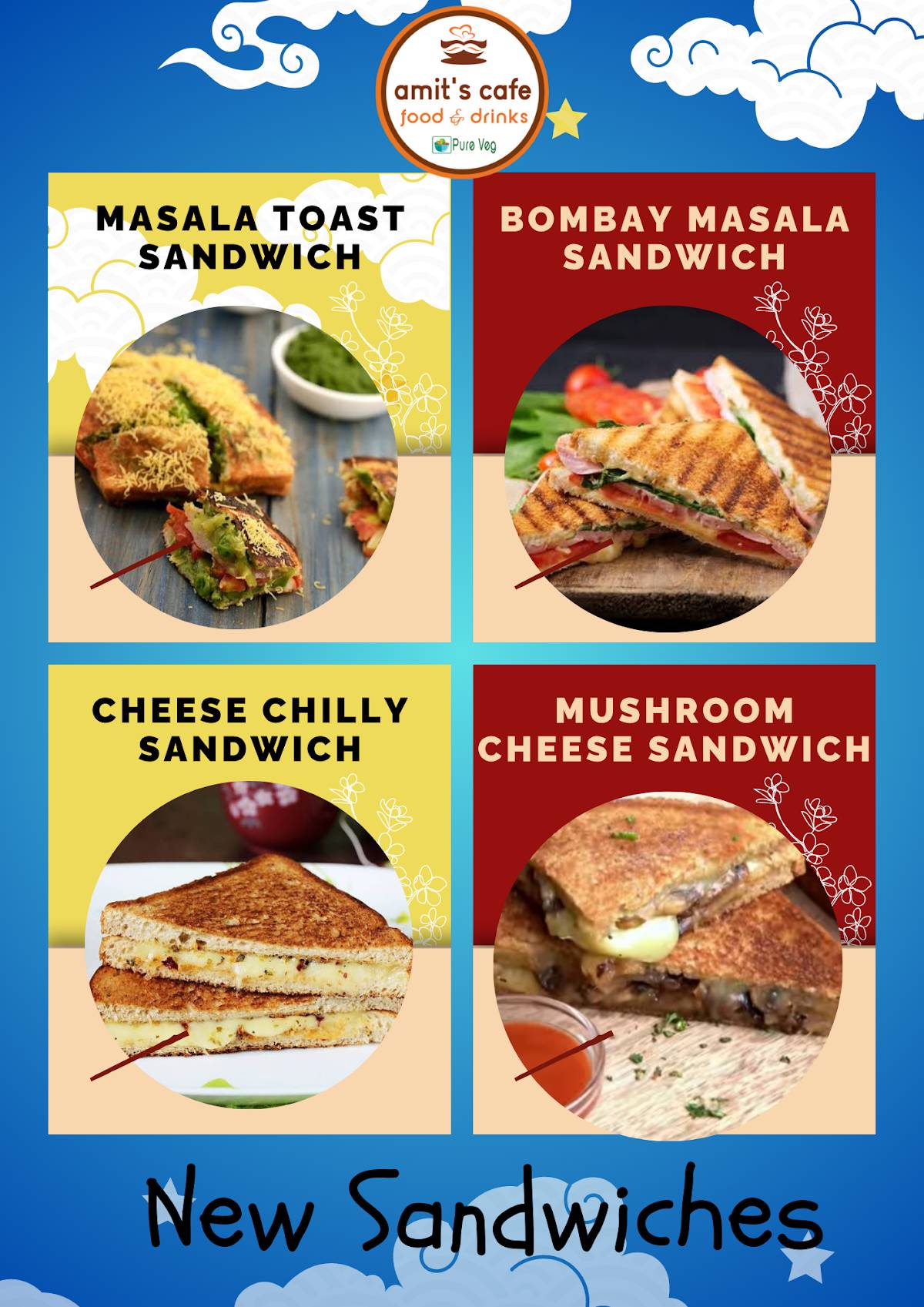Amit's Cozzy Cafe menu