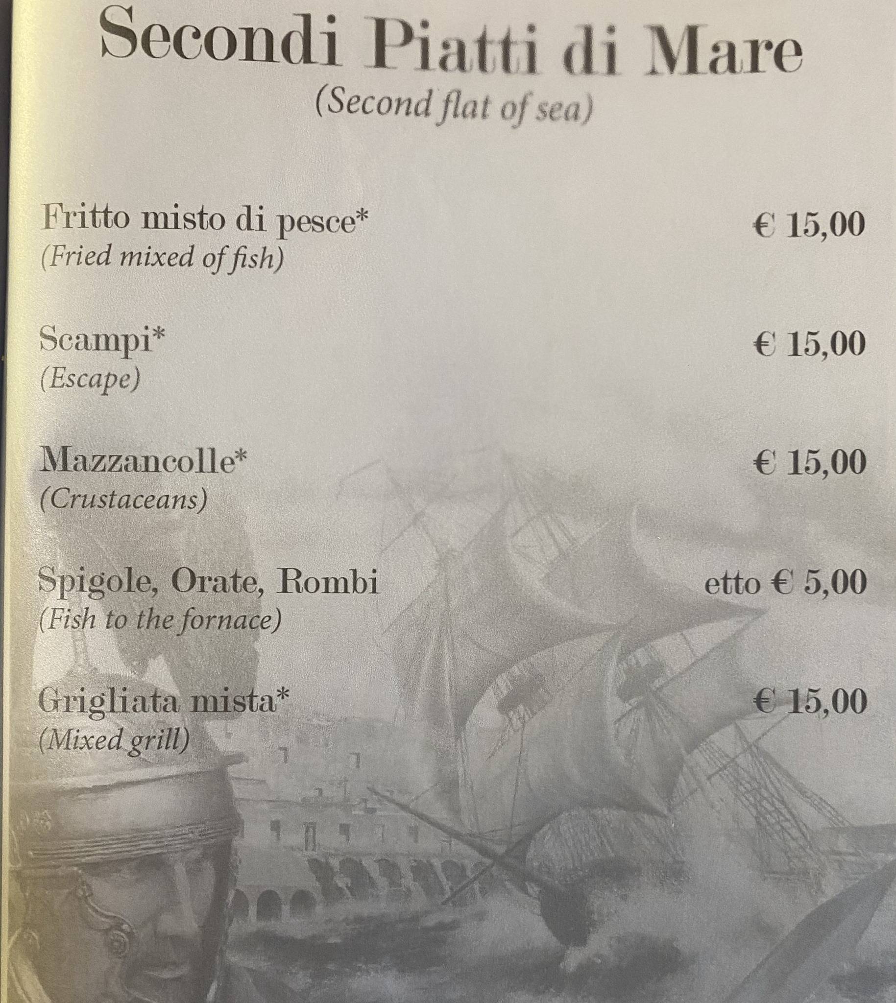 Menu di Angolo de' Trastevere 