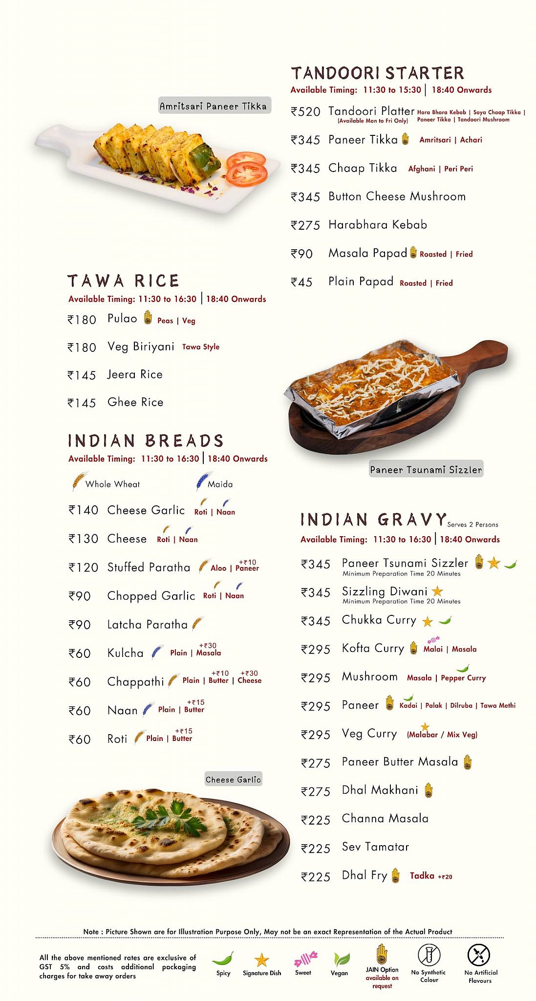 Annapoorna Mithai menu