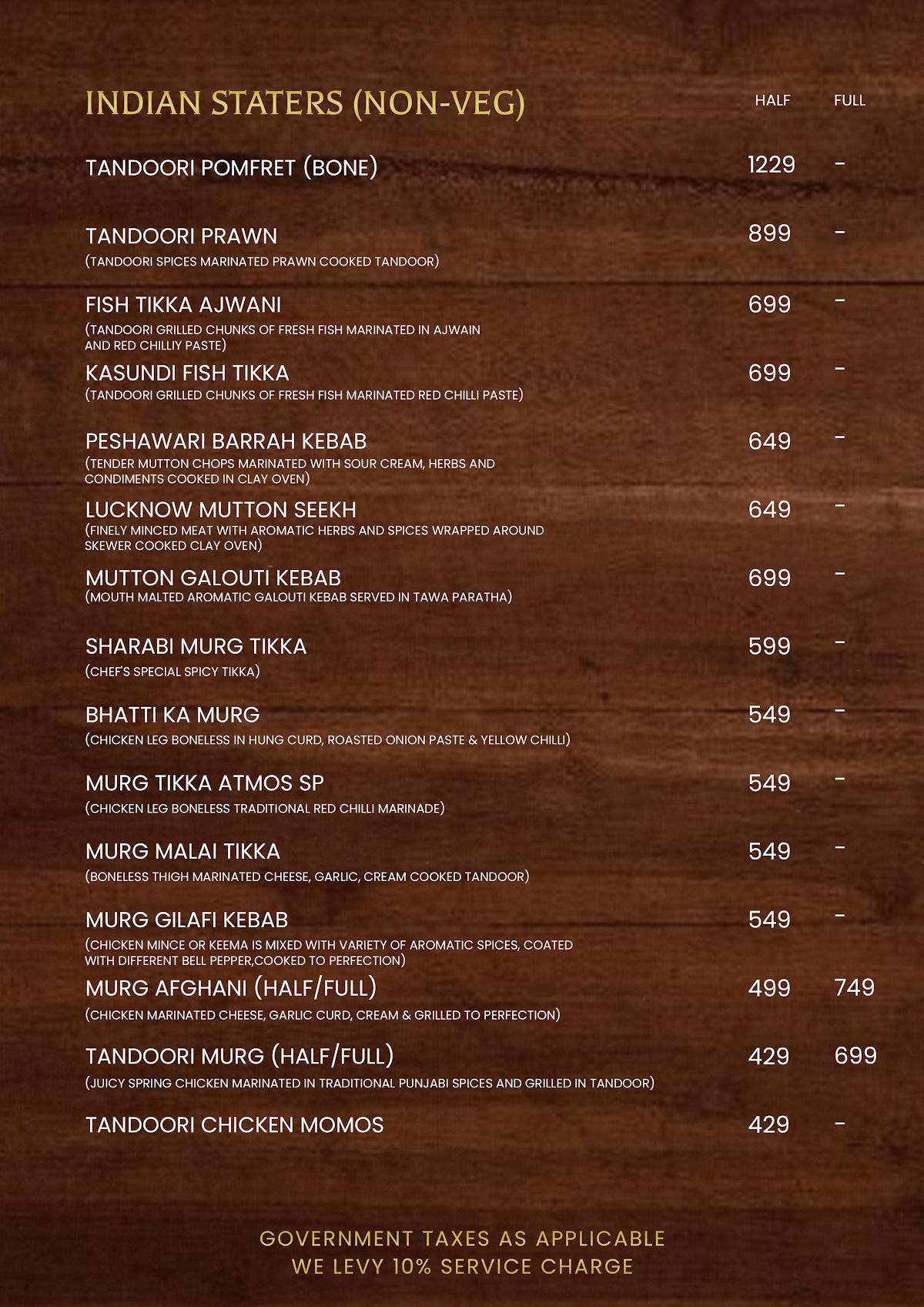 Atmos29 RestoBar & Club menu