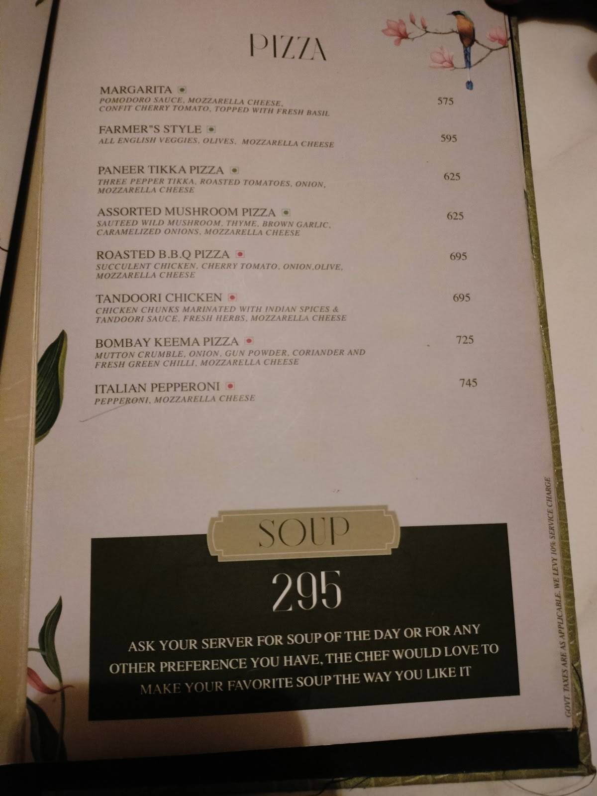 Aviary Cocktail Nest Kanpur menu