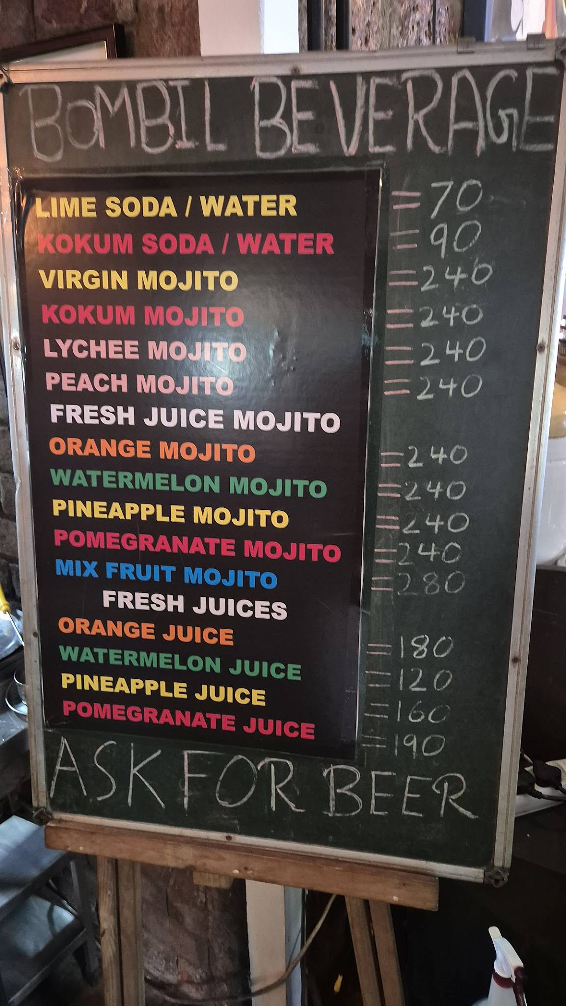 BOMBIL RESTAURANT menu