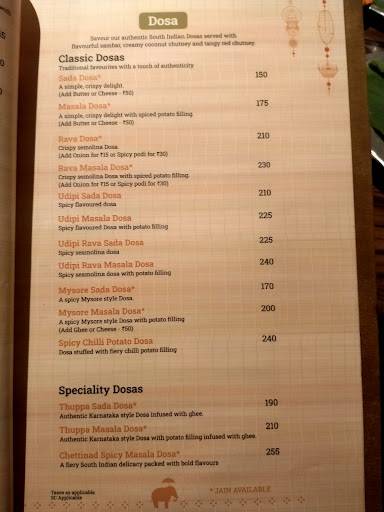 Banana Leaf menu
