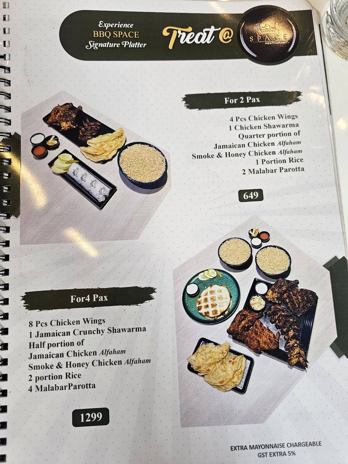 Barbecue Space menu