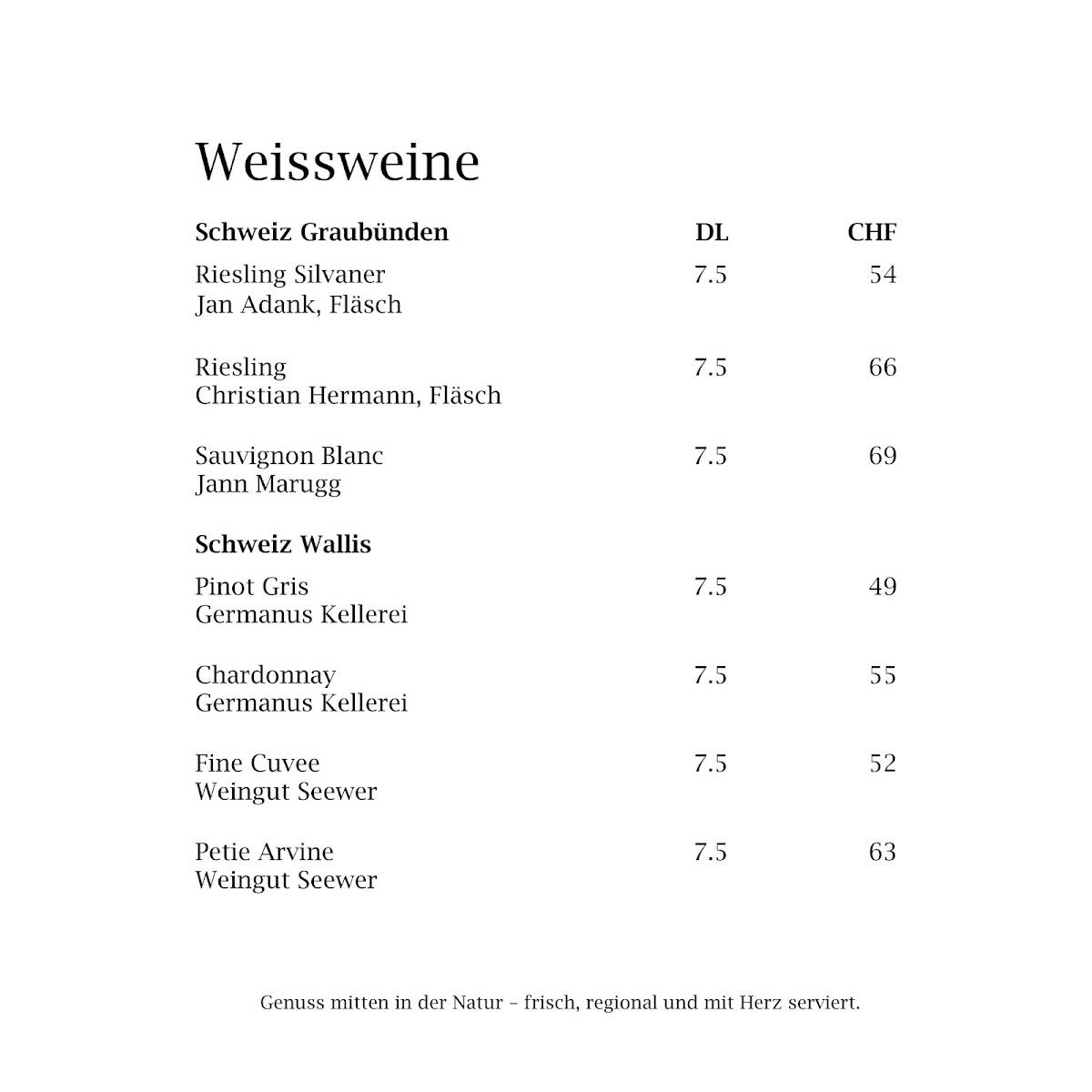 Menu di Berghaus Bargis 