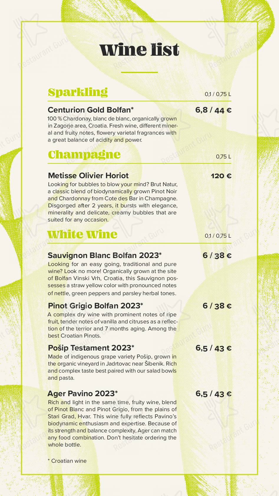 Menu di BioMania Bistro Bol
