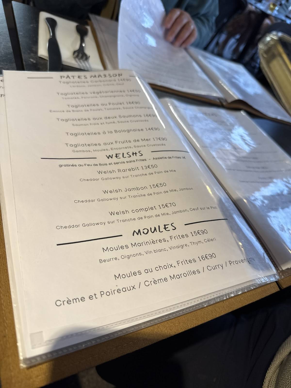 Menu de Chez Jules