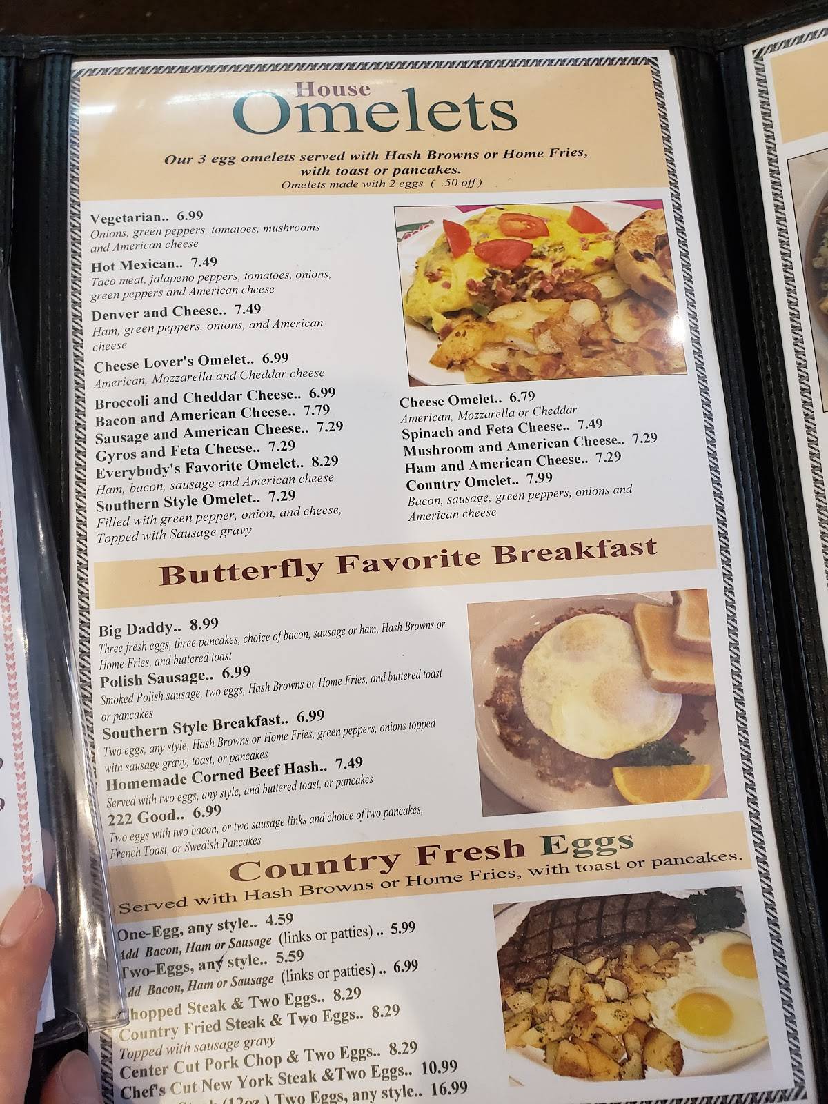 Menu at Butterfly Family Restaurant, Rochelle