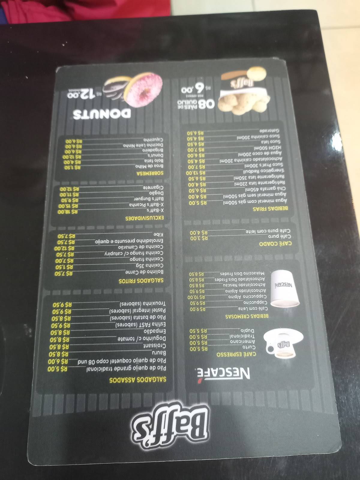 Cafeteria Baffs Franco da Rocha cardápio