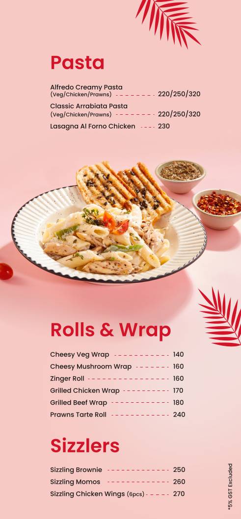Cake Studio menu