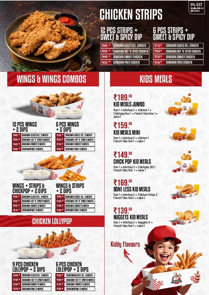 Canadian Fried Chicken menu