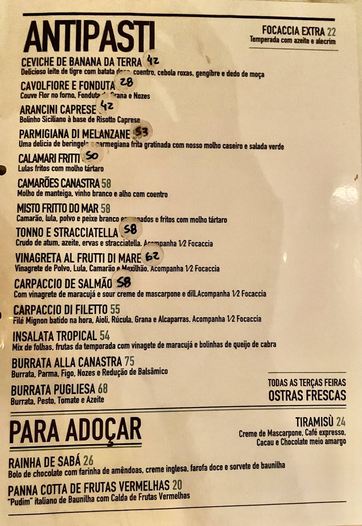 Pizza Canastra Ipanema cardápio