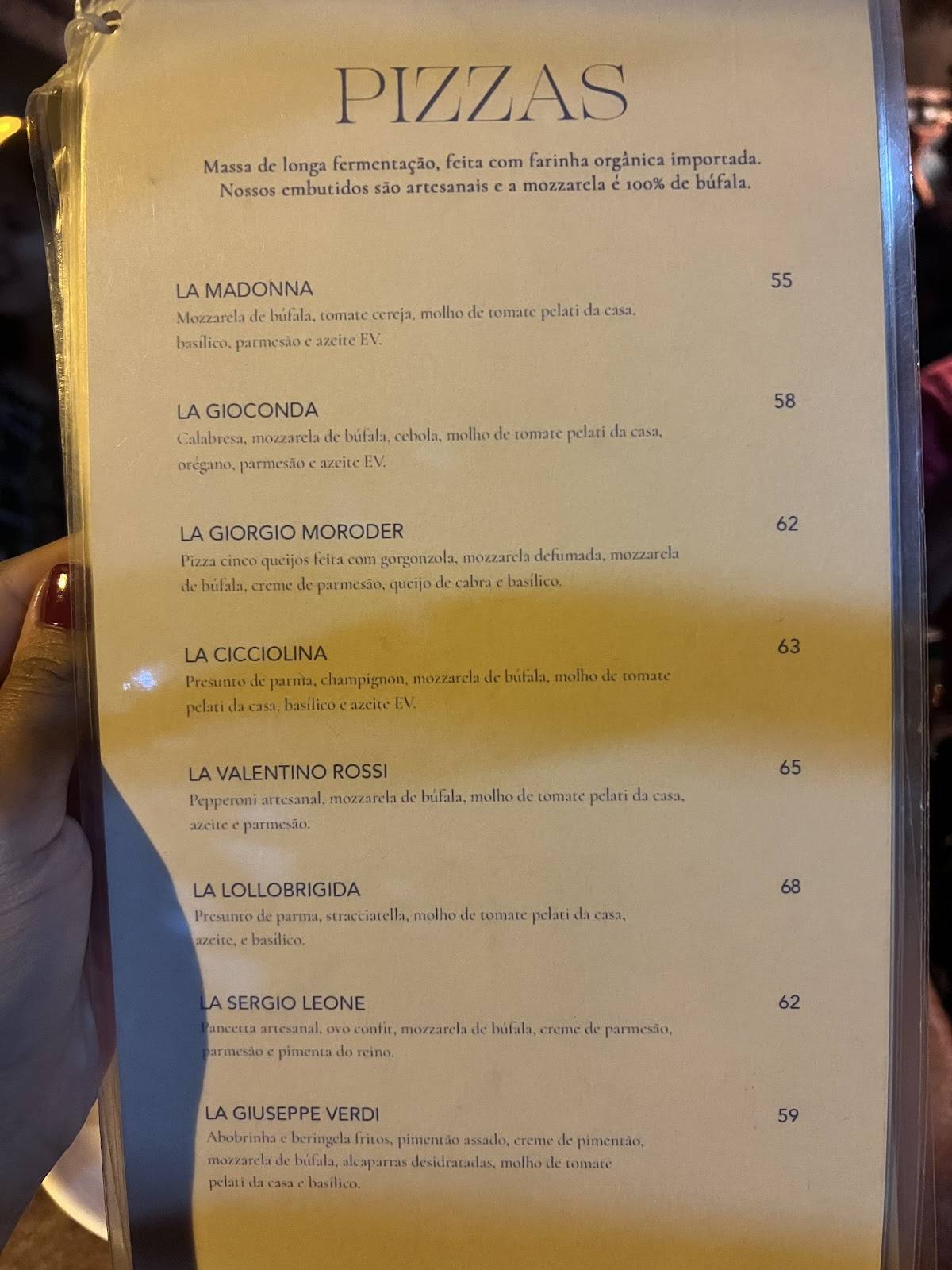 Canastra Trattoria cardápio