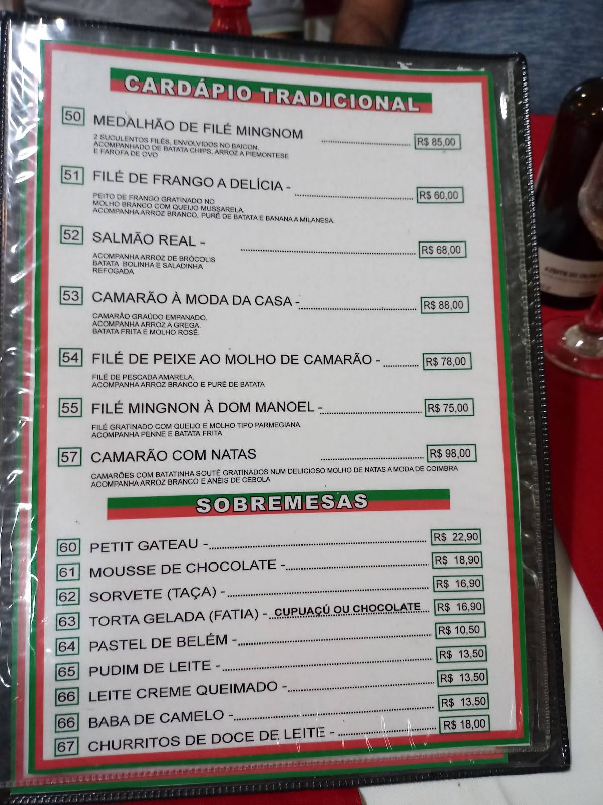 Casa do Bacalhau cardápio