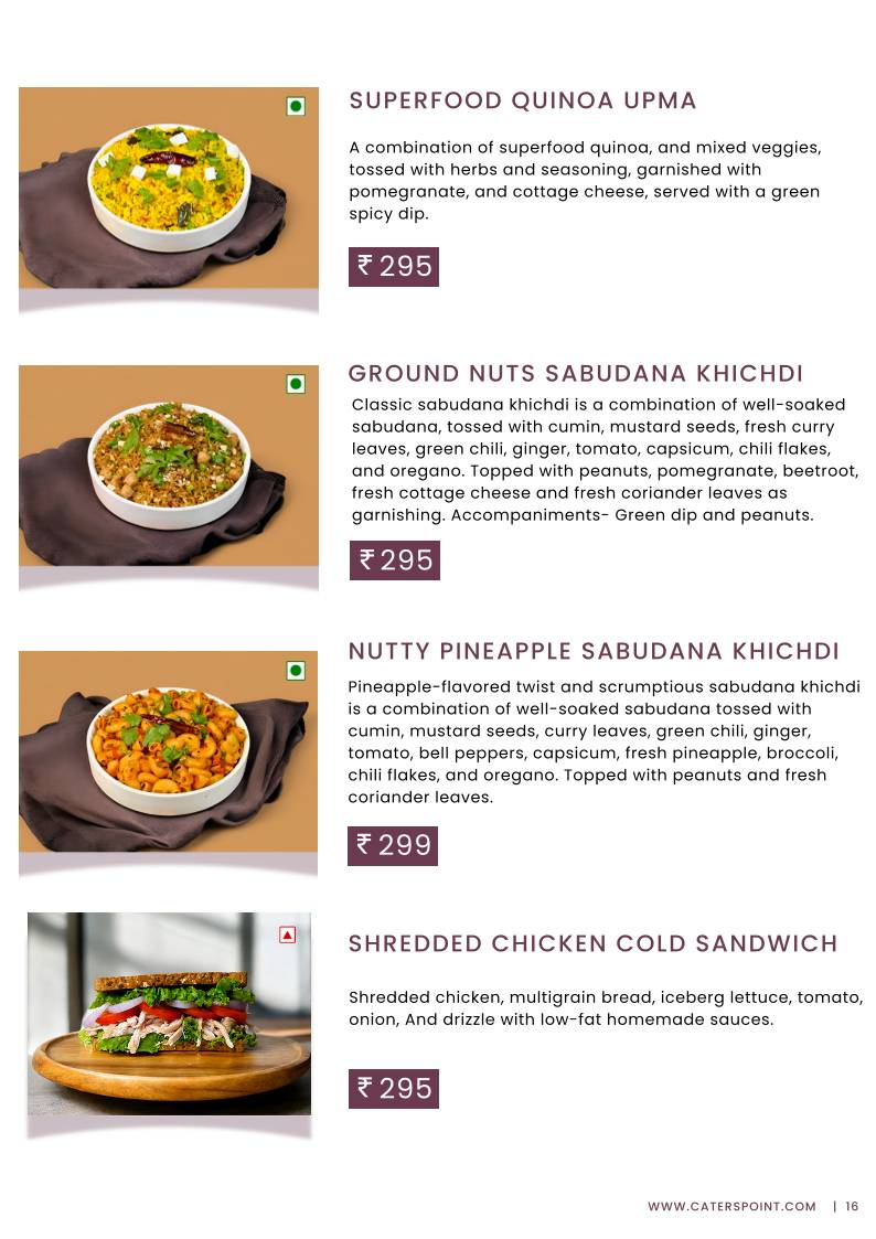 Caterspoint Vasant Kunj menu
