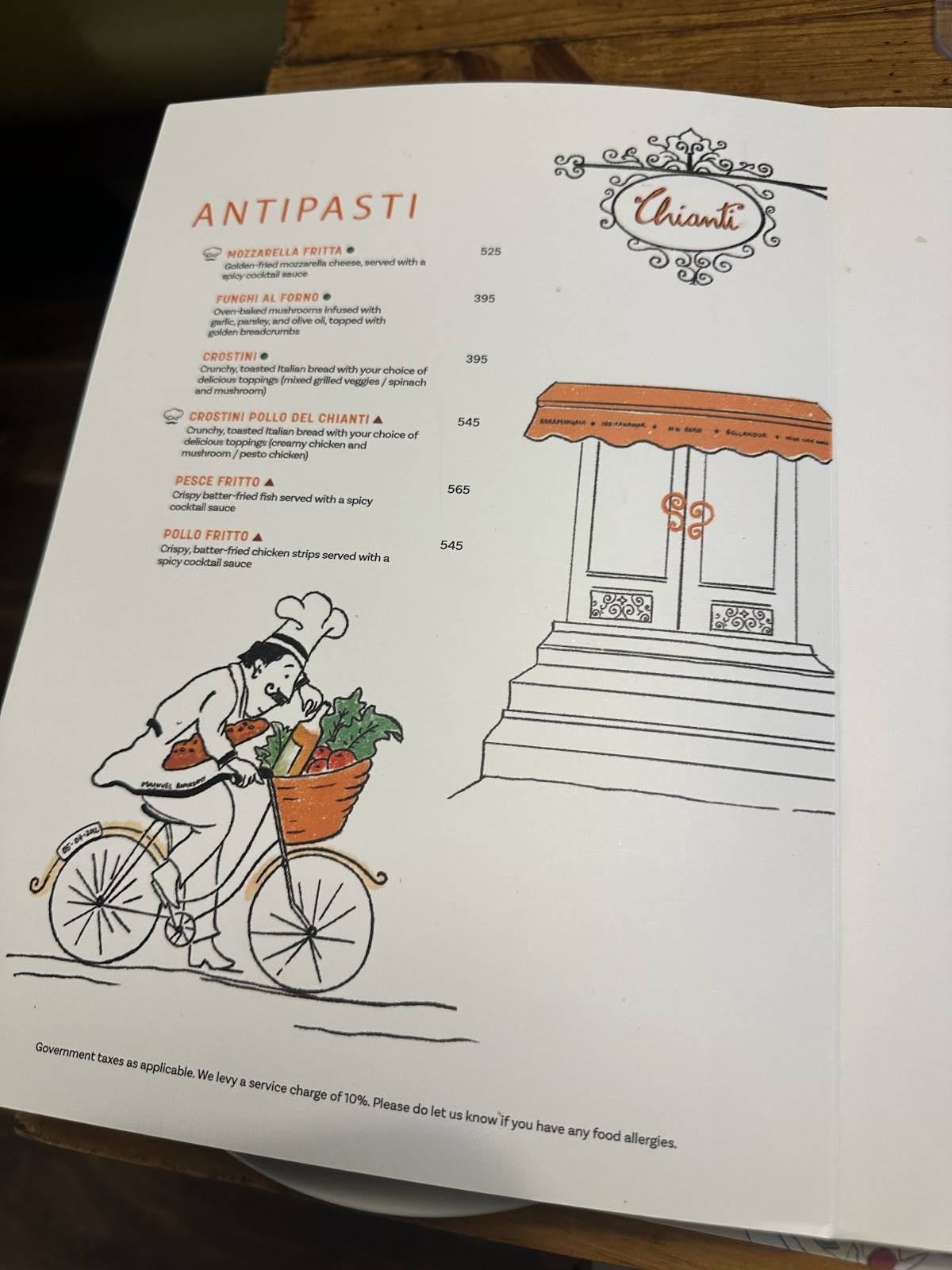 Chianti, Bellandur menu