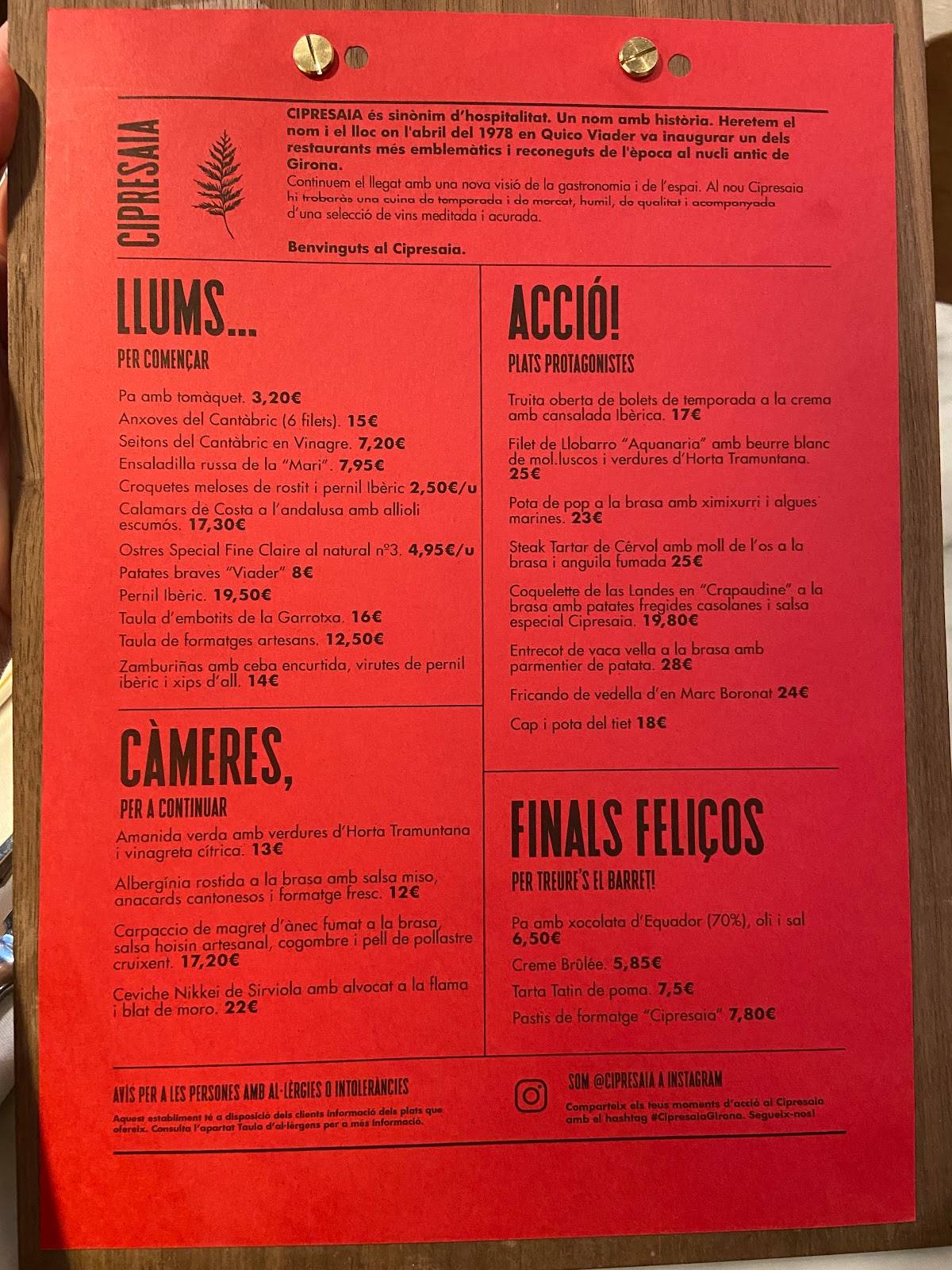 Carta De Restaurante Cipresaia Gerona carta-de-restaurante-cipresaia-gerona