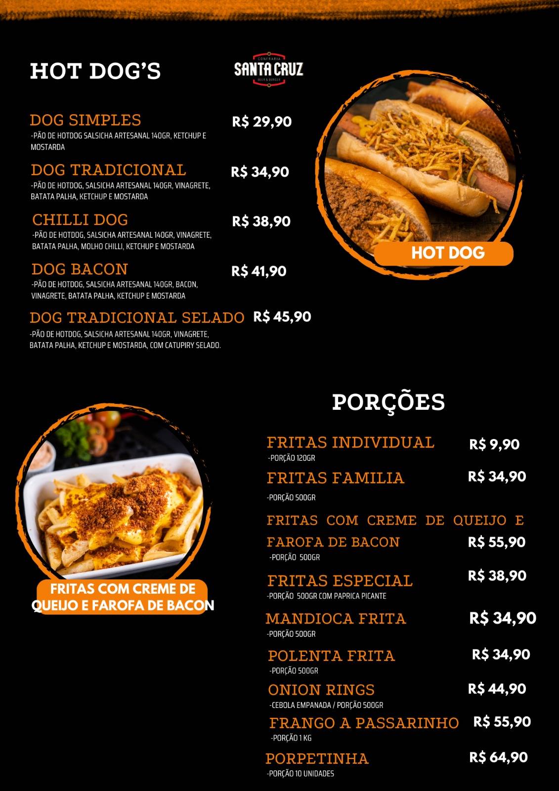 Confraria Santa Cruz cardápio