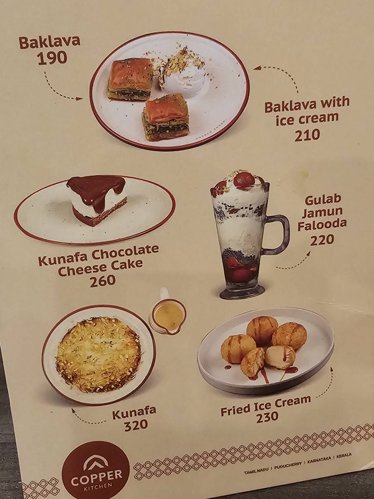 Copper Kitchen menu
