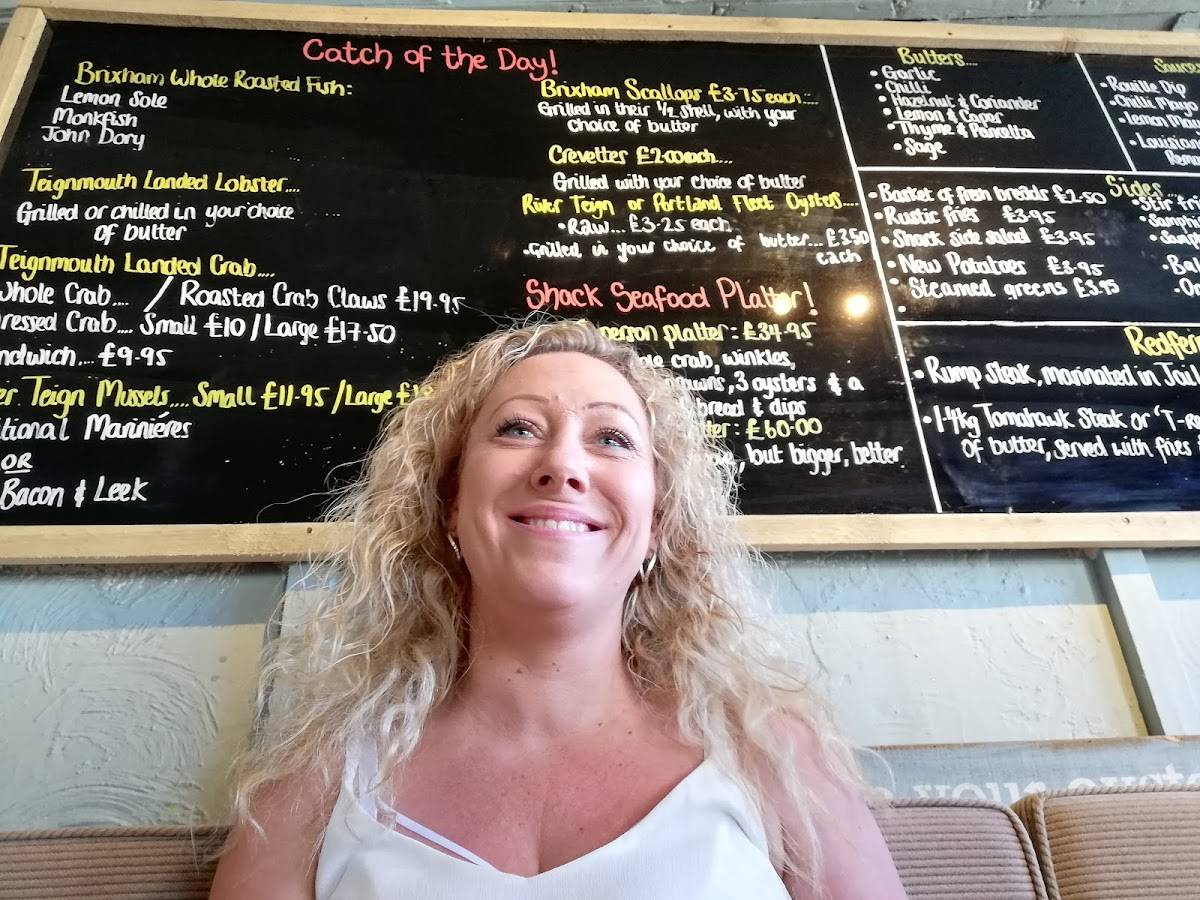 Menu at Crab Shack restaurant, Teignmouth