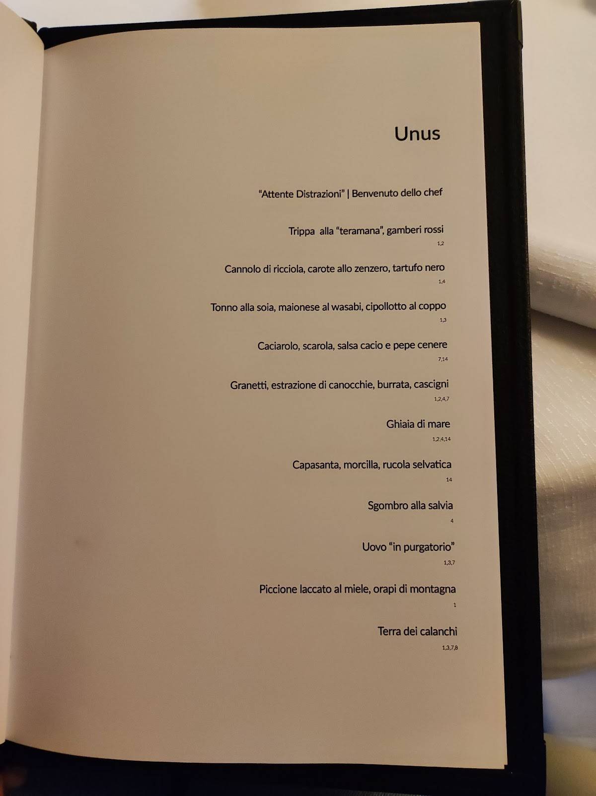 Menu di D.one Ristorante Diffuso 
