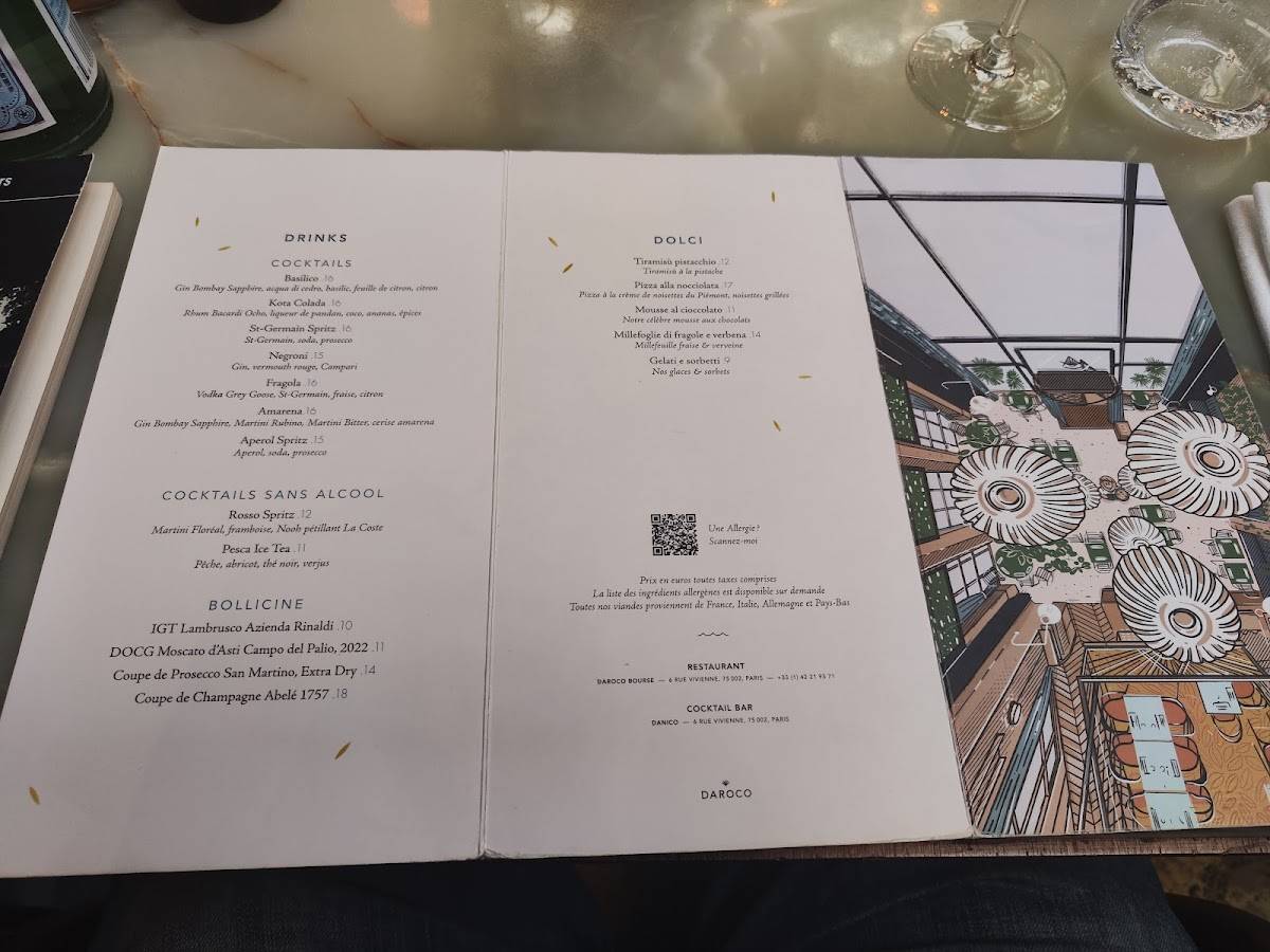 Menu de Daroco