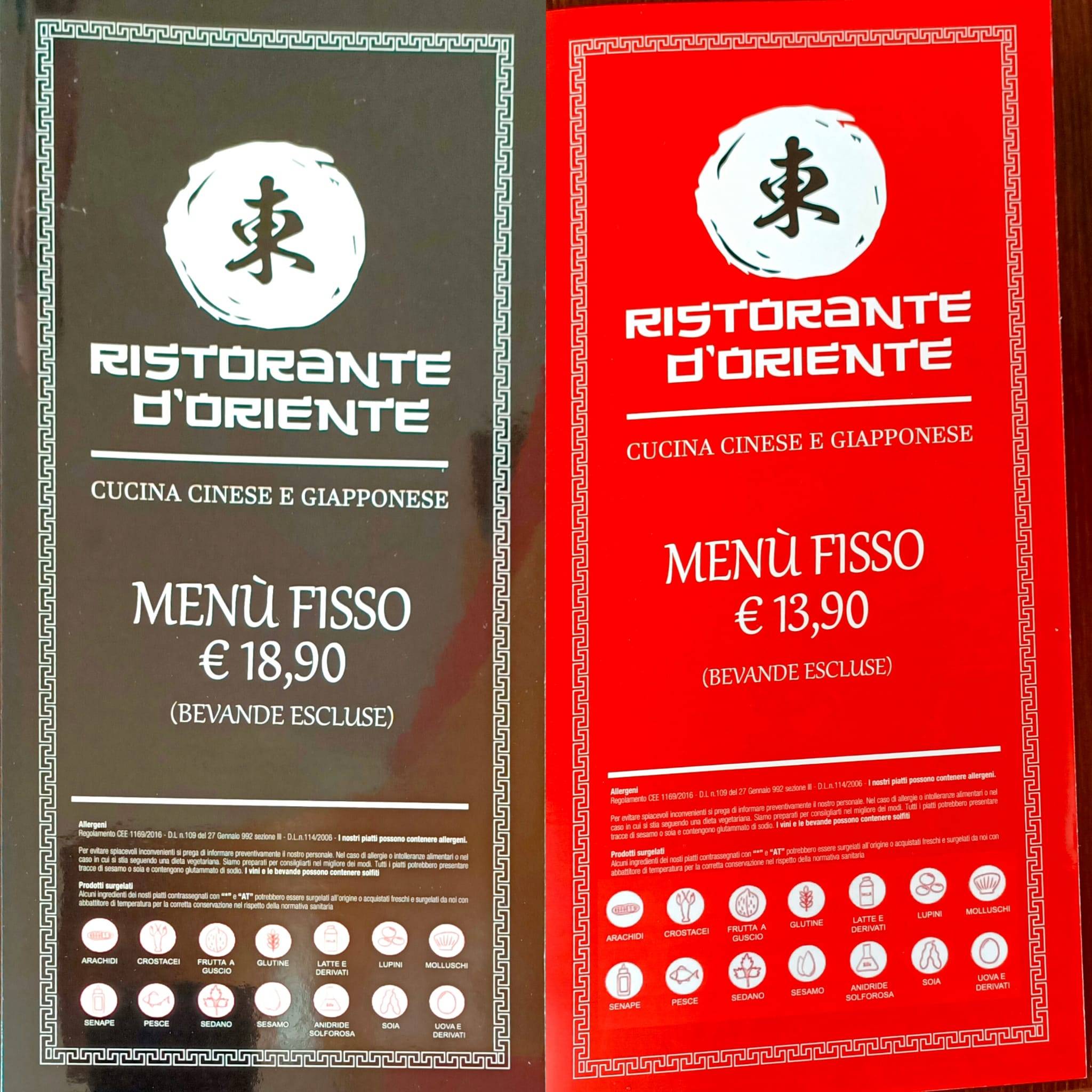 Menu di D'Oriente 