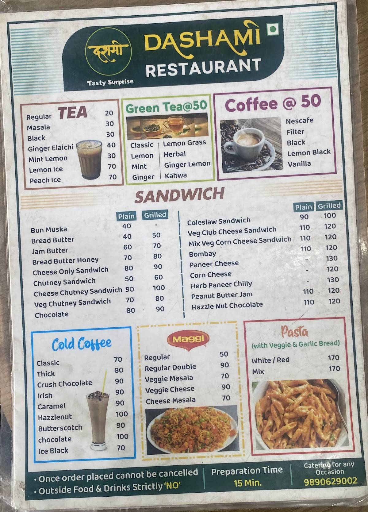 Darshan Restaurant menu