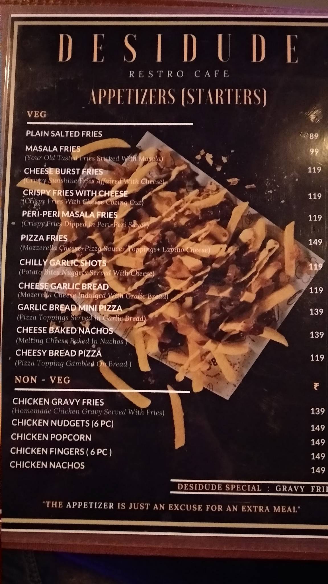 Desidude Restro Cafe menu