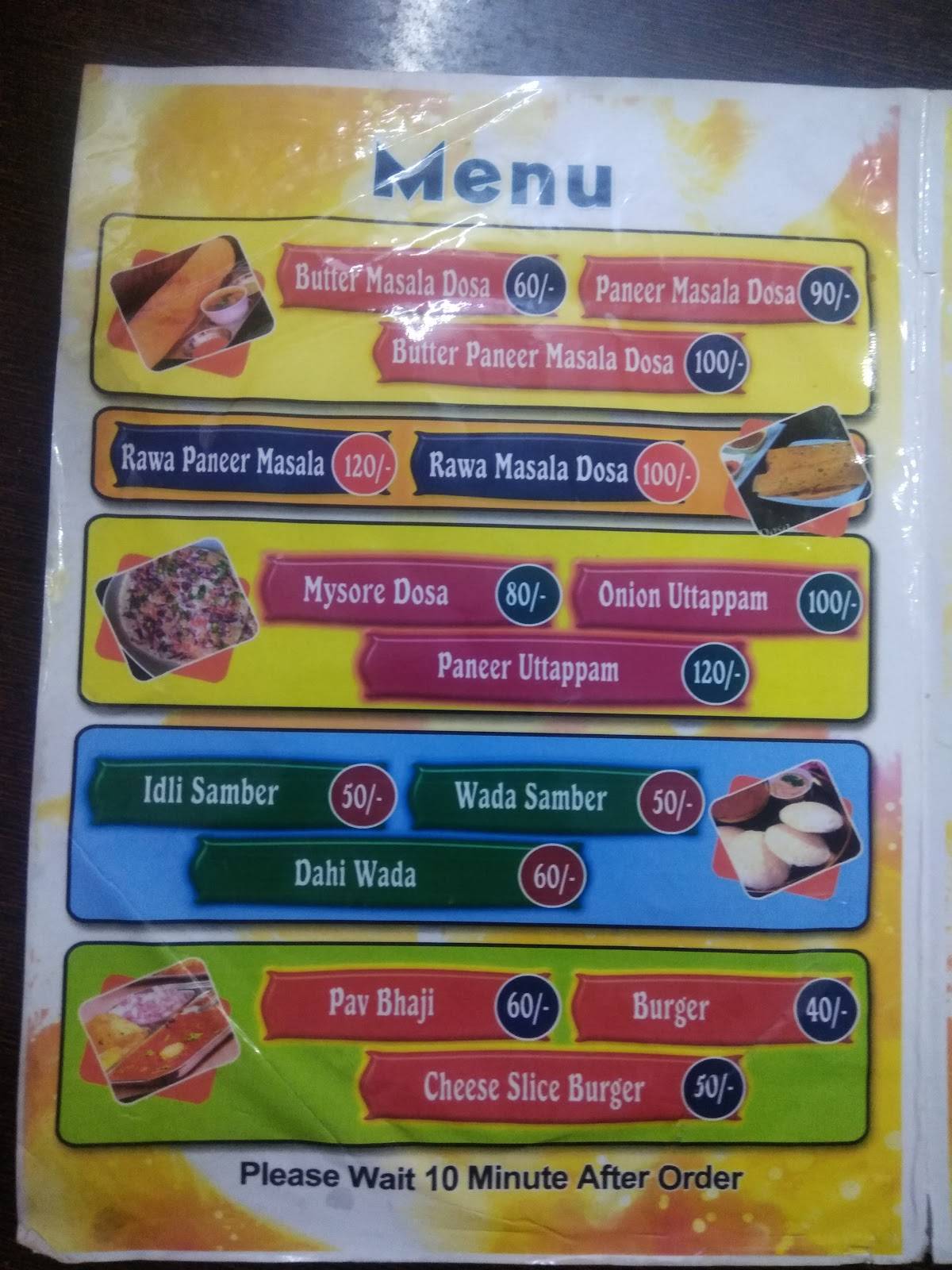 Durga fast food menu