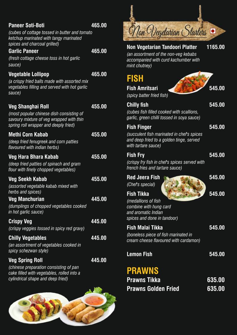 Dwarka Garden Restaurant menu