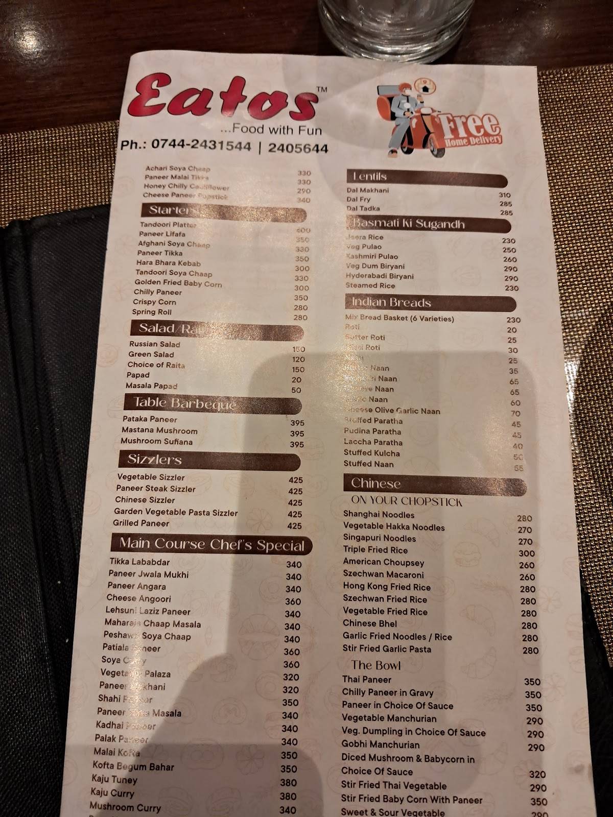 Eatos Food With Fun menu