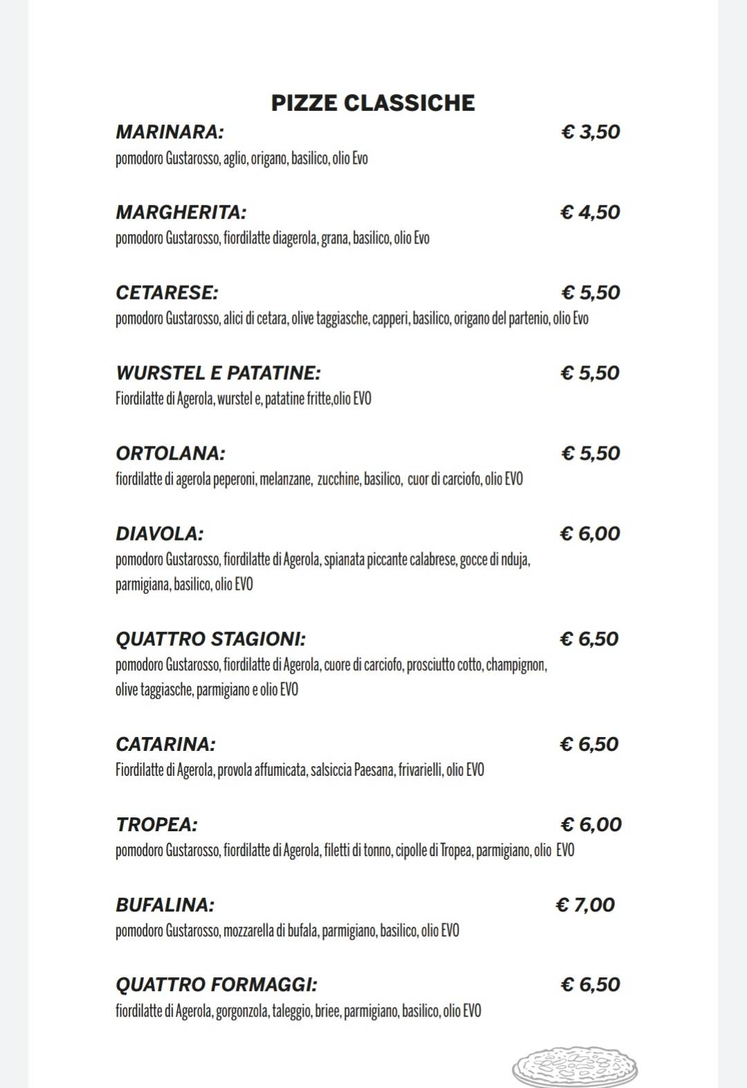 Menu di Esagerat pizzeria 