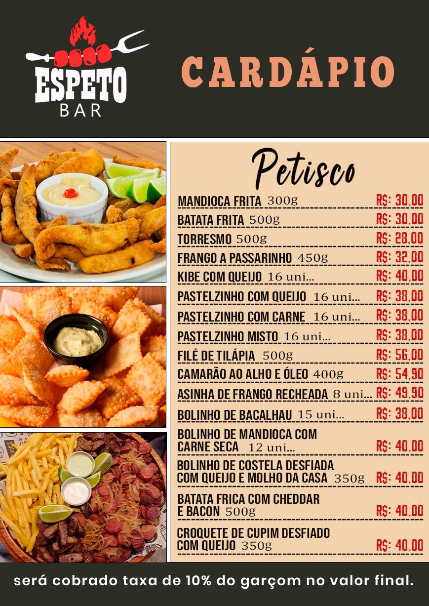 Espeto Bar cardápio