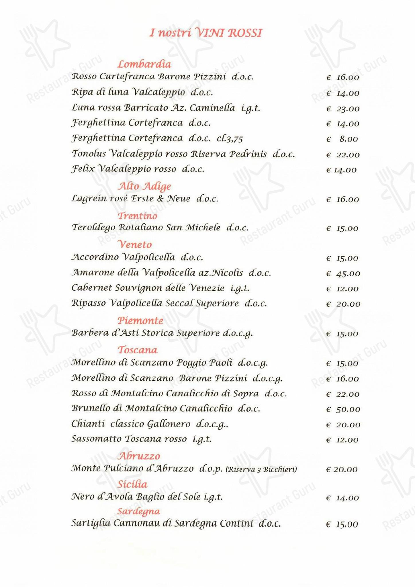 Menu di Extè - Wine Menu