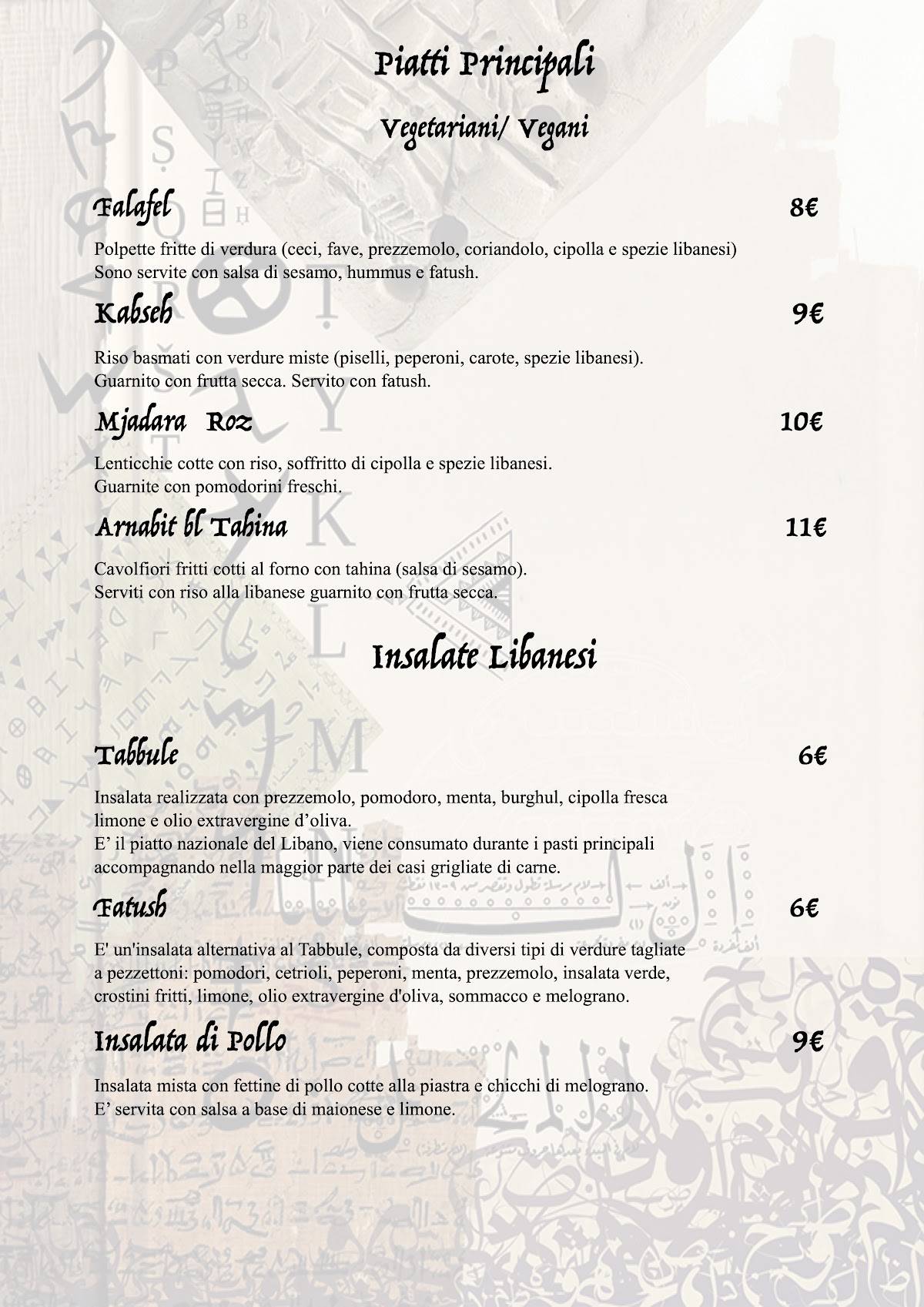 Menu di Fenicità 