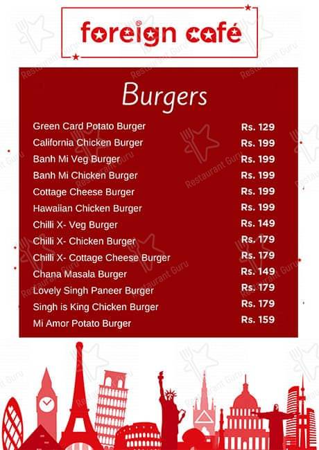 Foreign Café menu