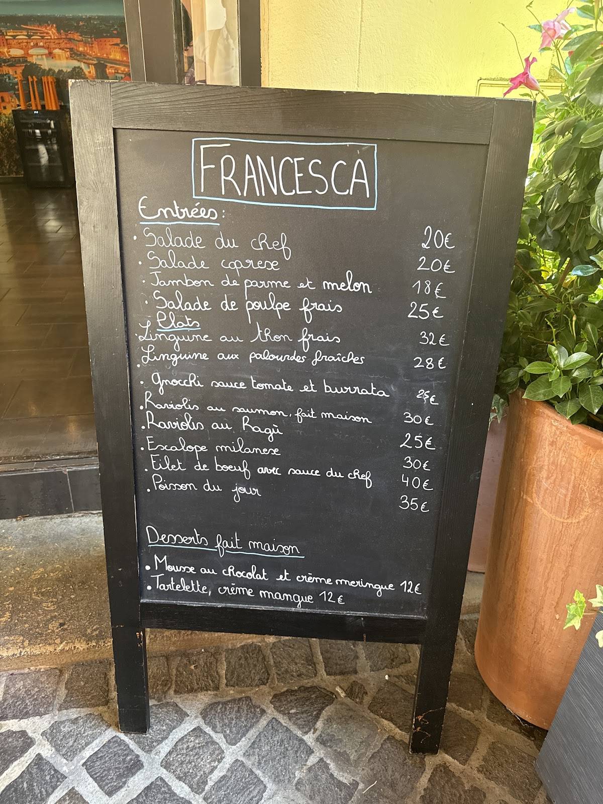 Menu de Francesca
