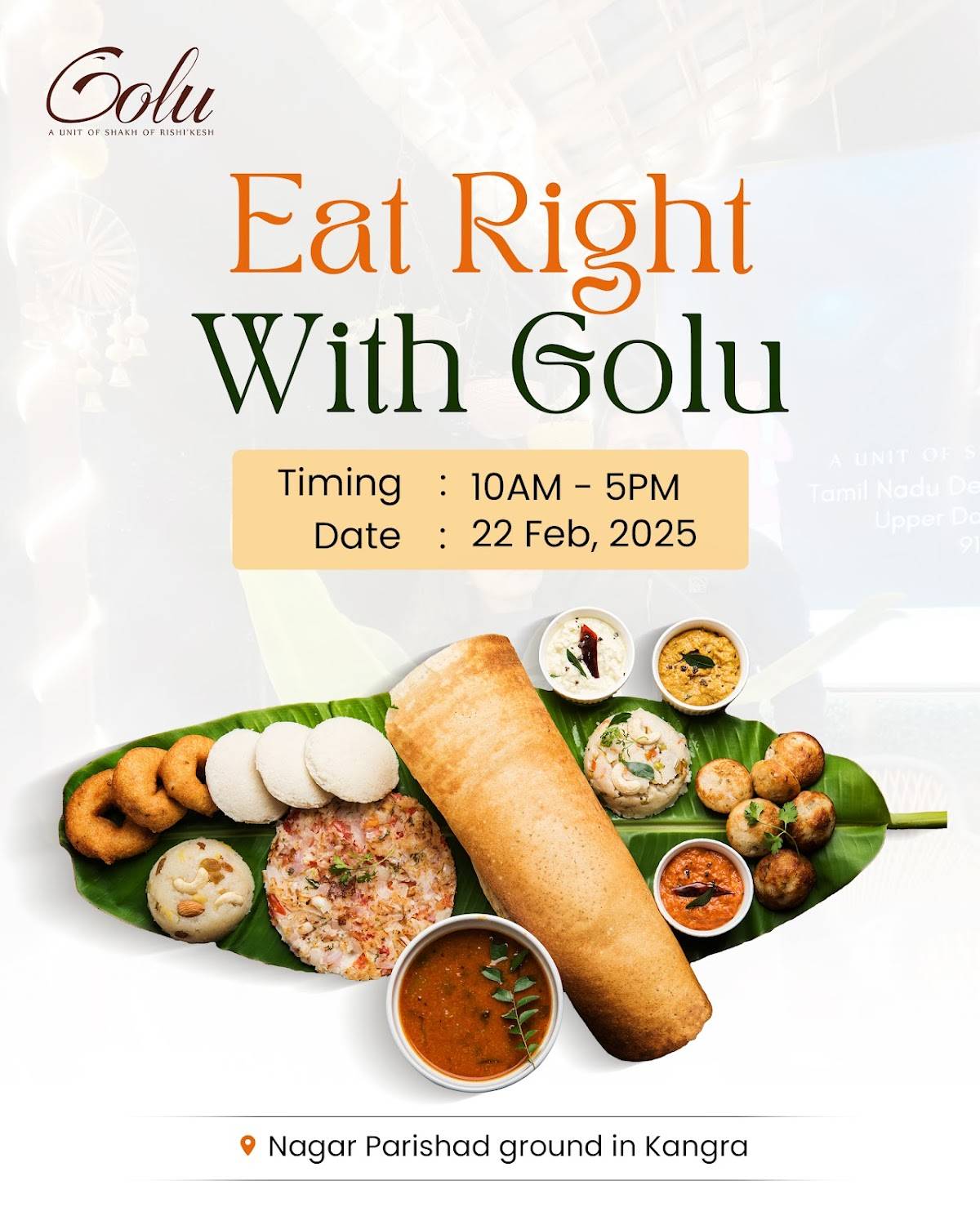 GOLU restaurant - South Indian Delicacy & Coffee Spot—a unit of SHAKH of Rishi'Kesh menu