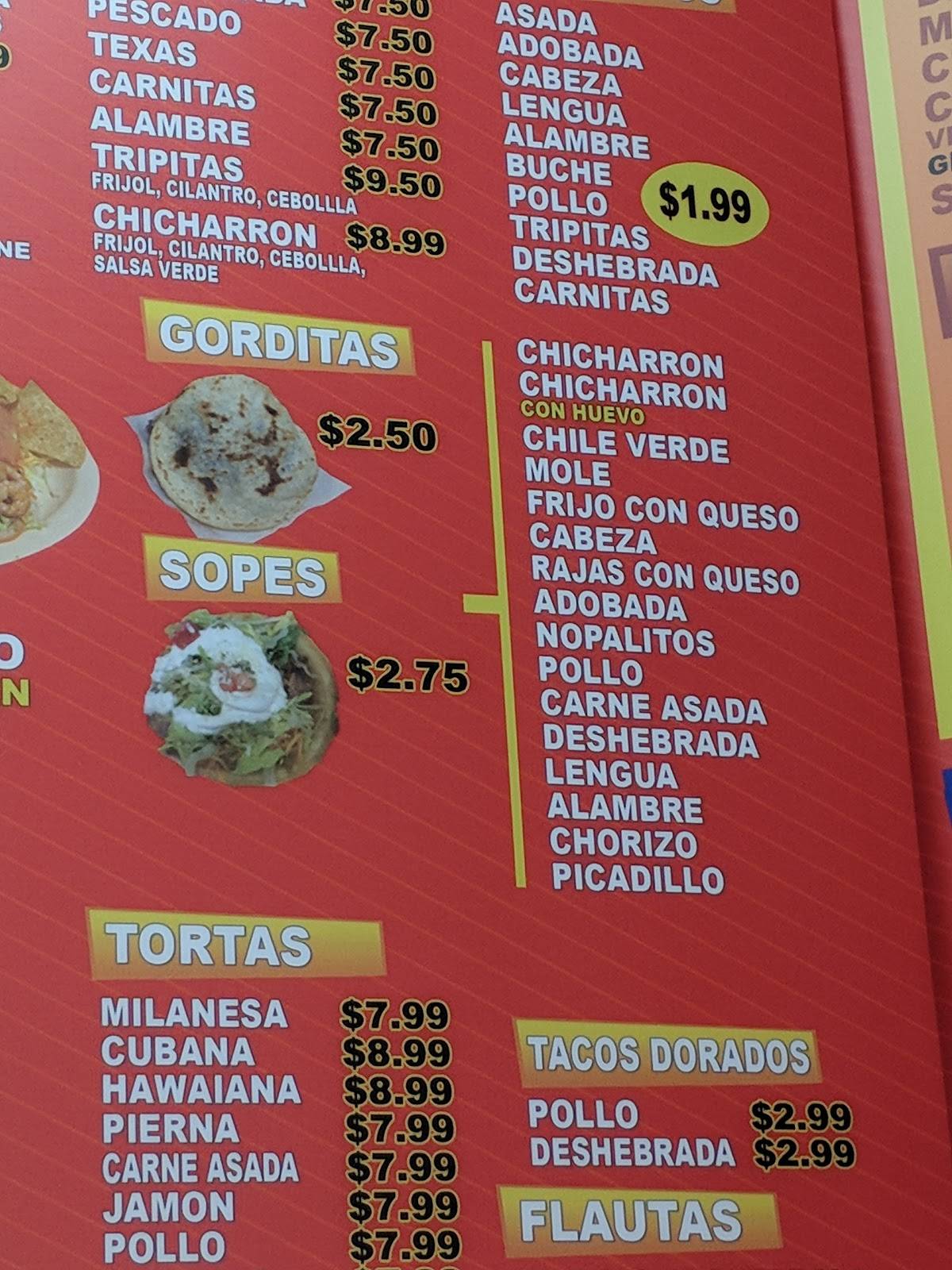 Carta del restaurante GORDITAS EL TIO, Phoenix